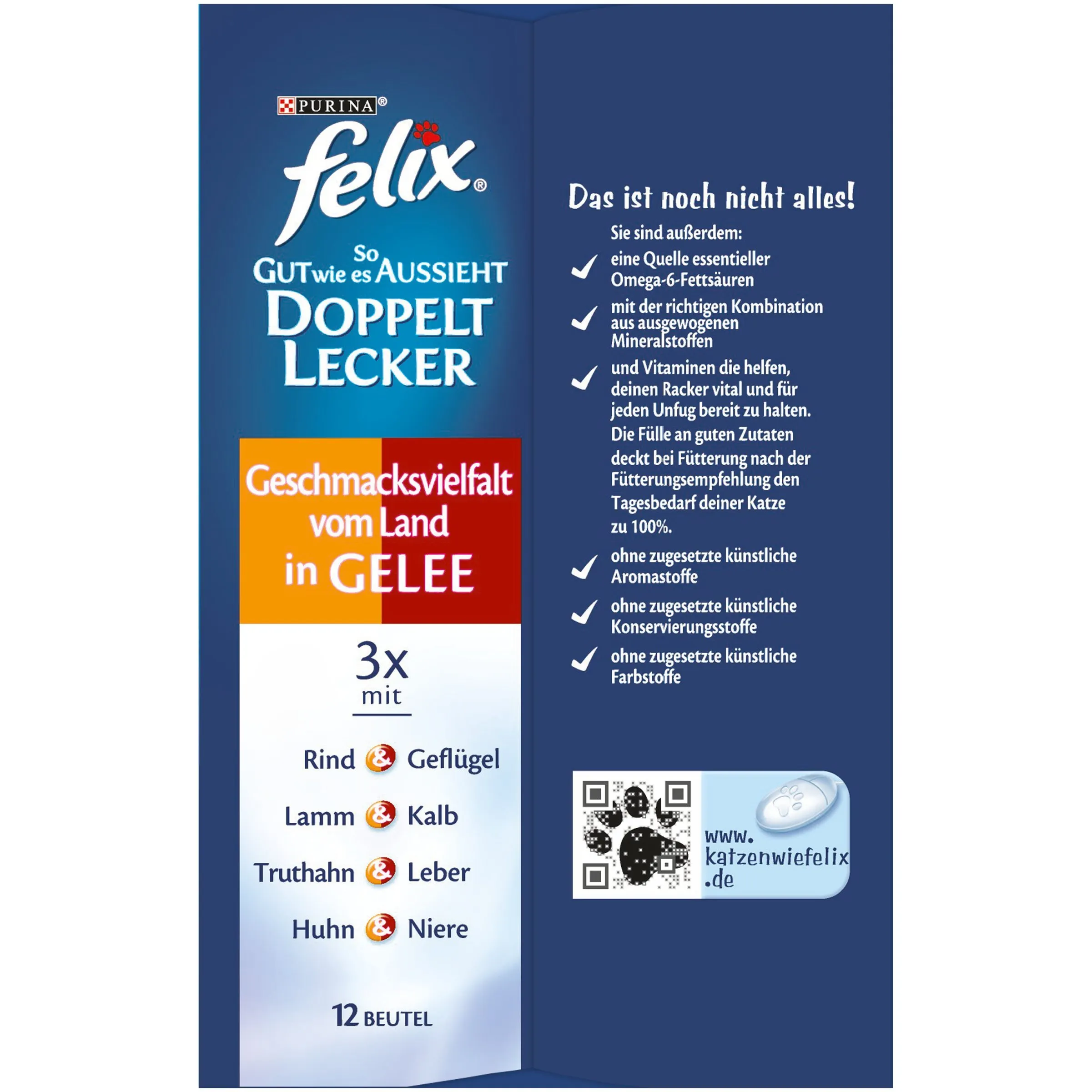 Felix Così buono come sembra Doppio gusto Mix di carne, cibo per gatti di Purina, 6 x 1,2 kg - immagine 4
