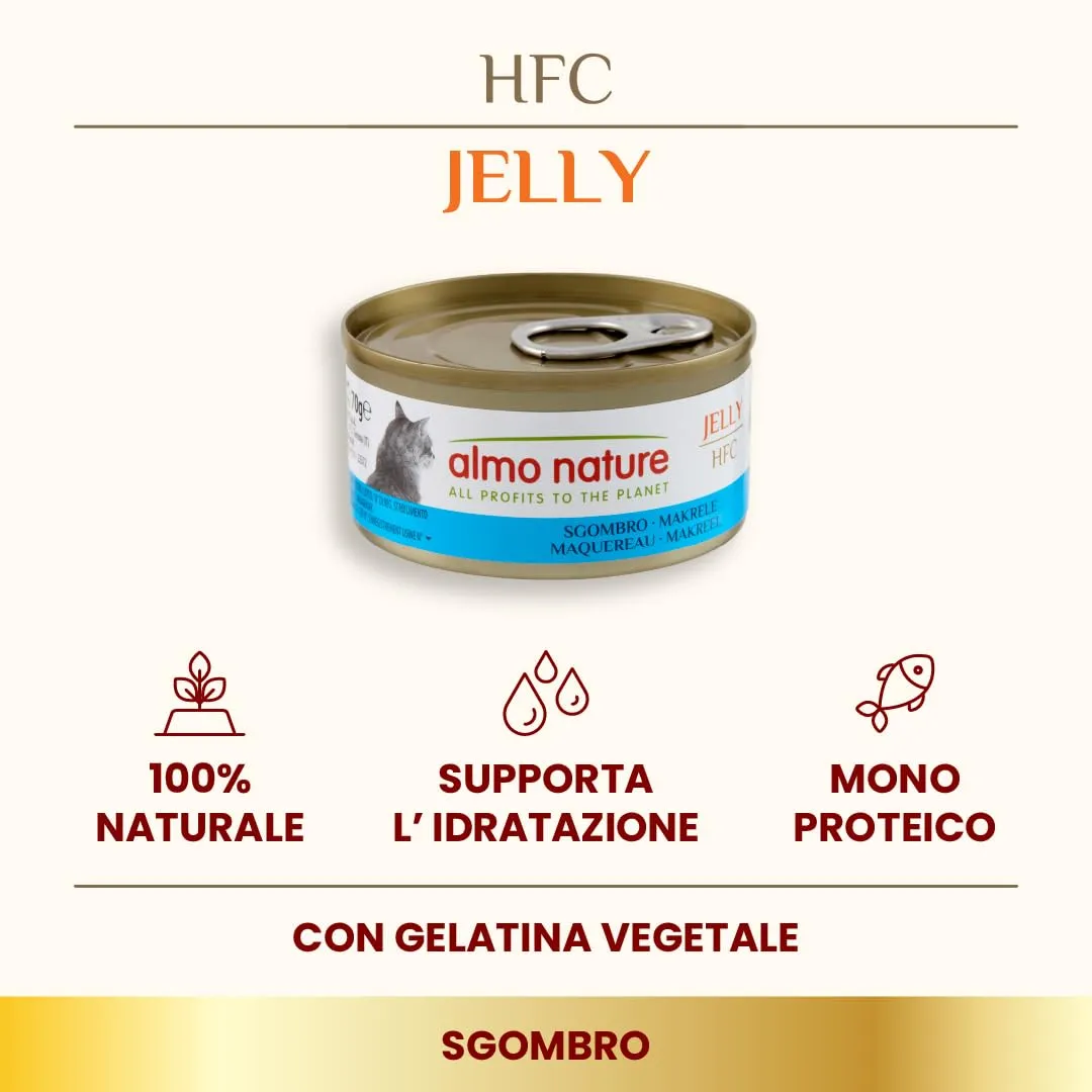 Almo Nature HFC Jelly Alimento Umido per Gatti Adulti Sgombro 70g (Confezione da 24) - immagine 2