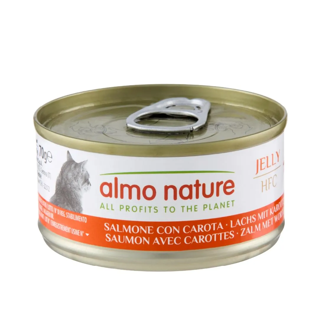 Almo Nature HFC Jelly Salmone con Carota per Gatti Adulti, 70g (Confezione da 24) - immagine 1
