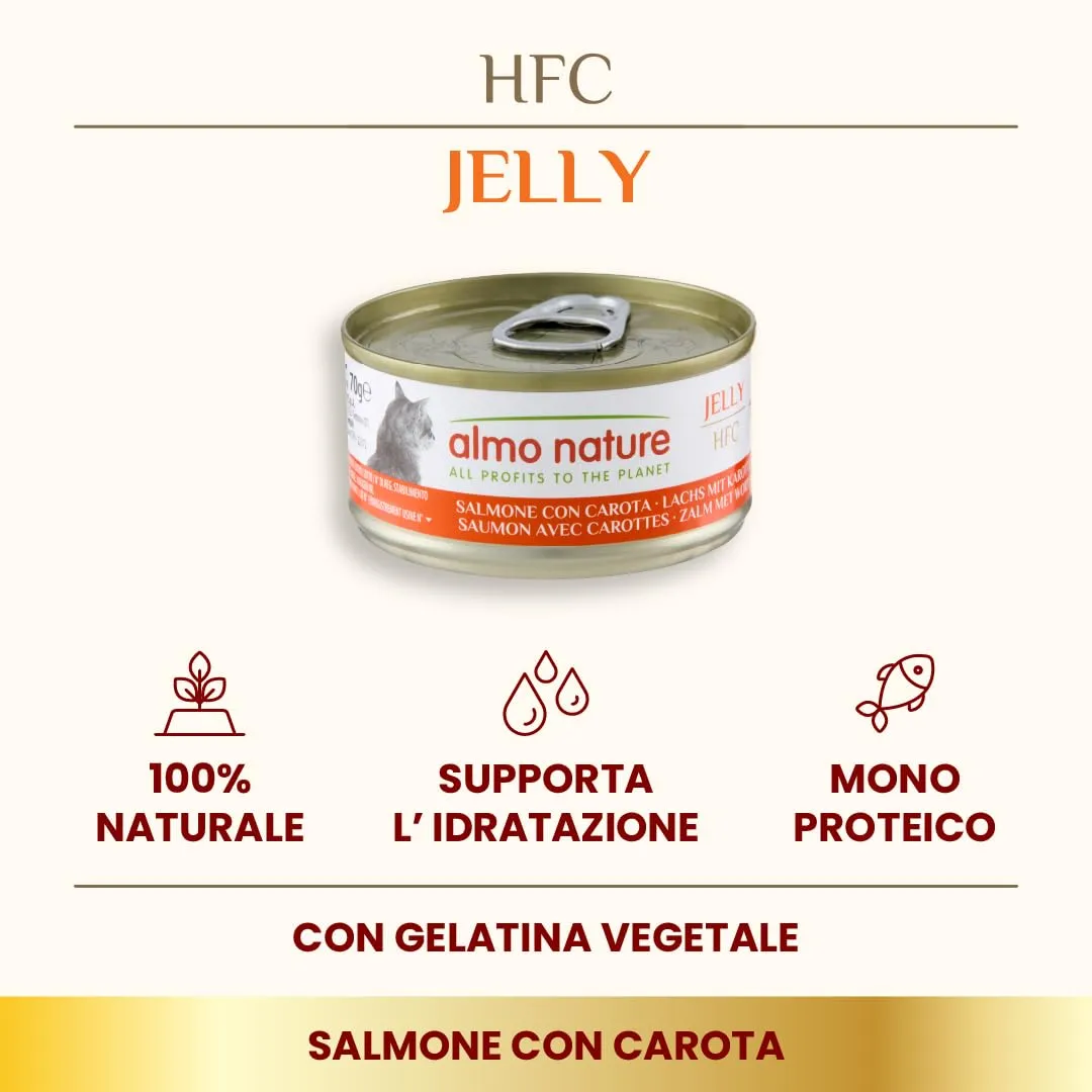 Almo Nature HFC Jelly Salmone con Carota per Gatti Adulti, 70g (Confezione da 24) - immagine 2