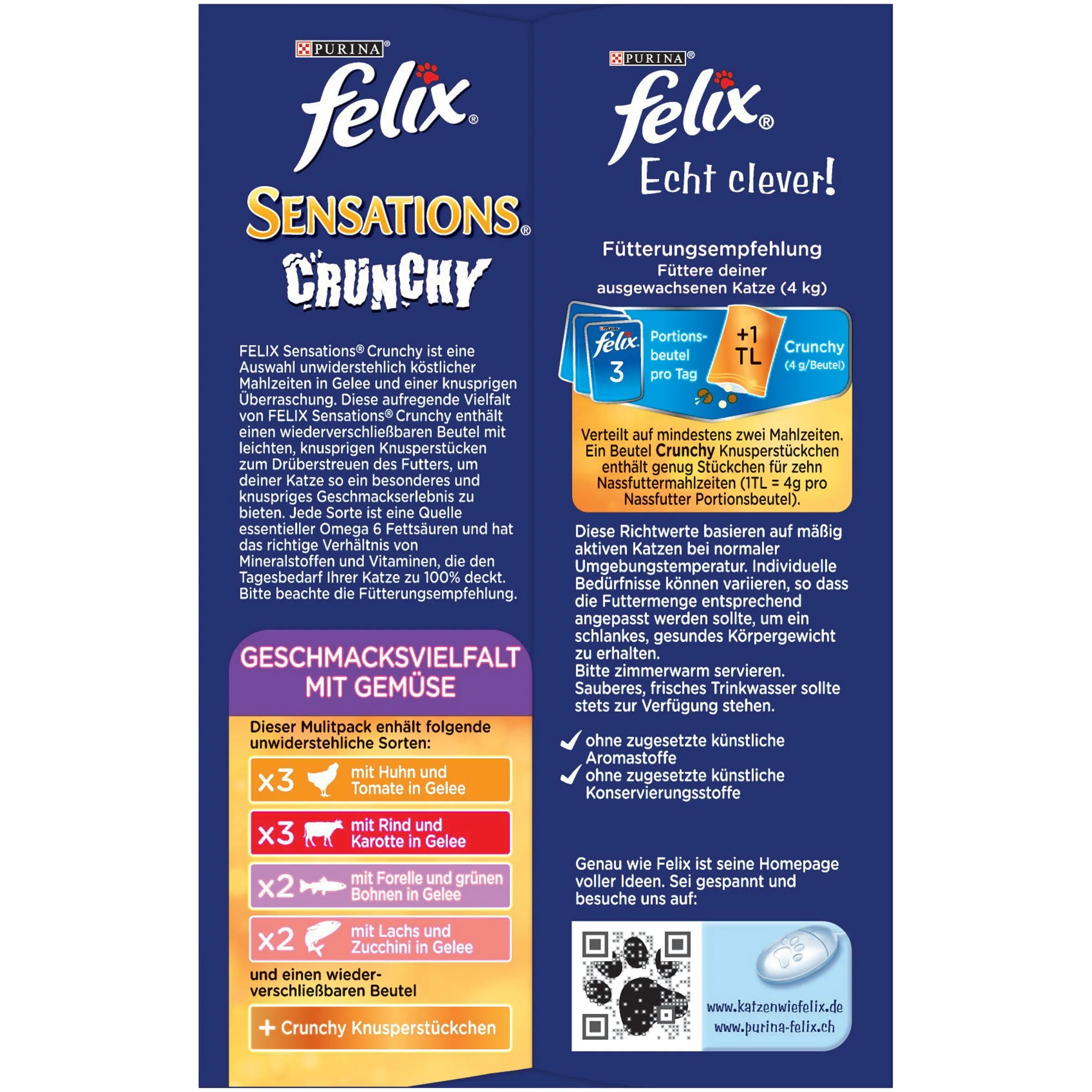 Felix Sensations Crunchy in Gelatina, Cibo Umido per Gatti, Assortito, 6 x 12 x 100 g - immagine 4