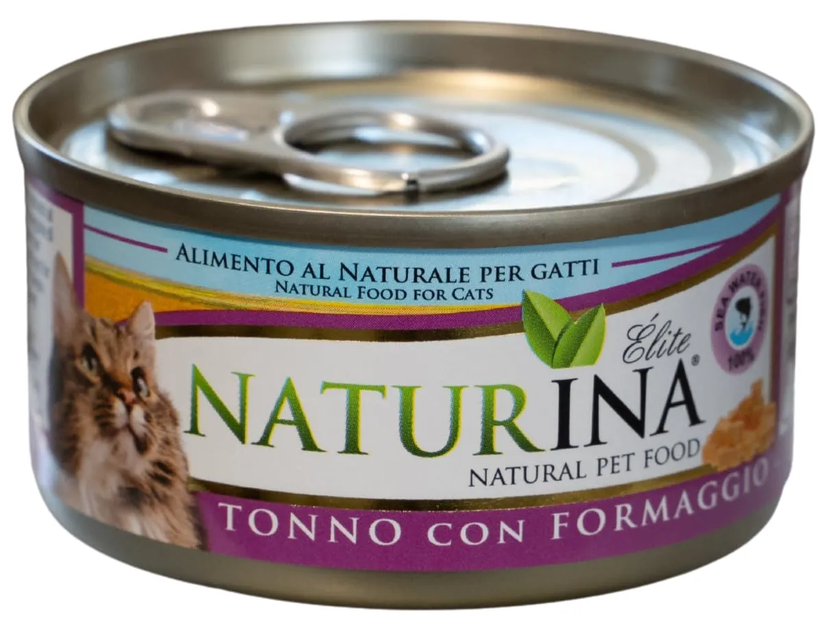 Naturina Elite Umido per Gatti Tonno con Formaggio, 24 Lattine da 70g - immagine 3