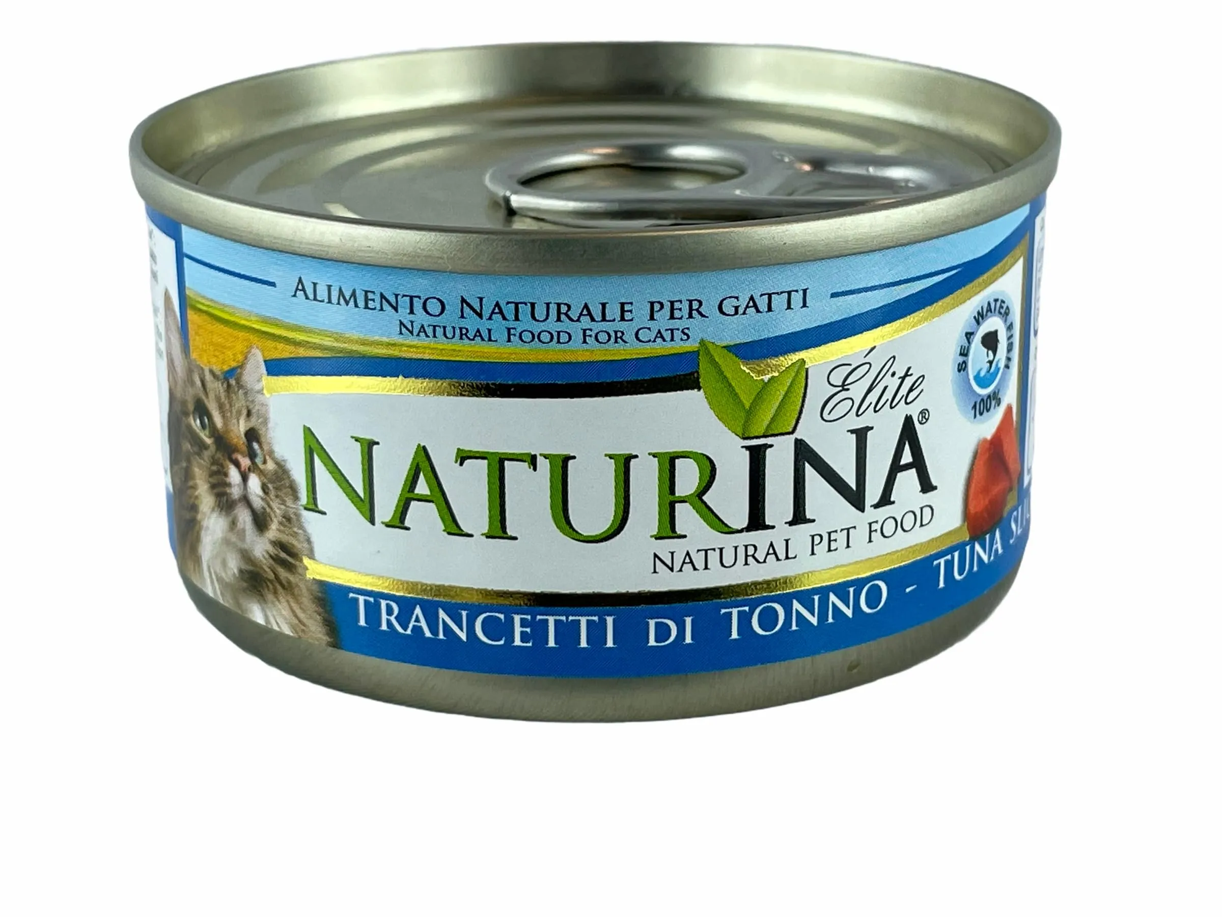 Naturina Elite Umido per Gatti con Trancetti di Tonno, 6 Lattine da 70g - immagine 1