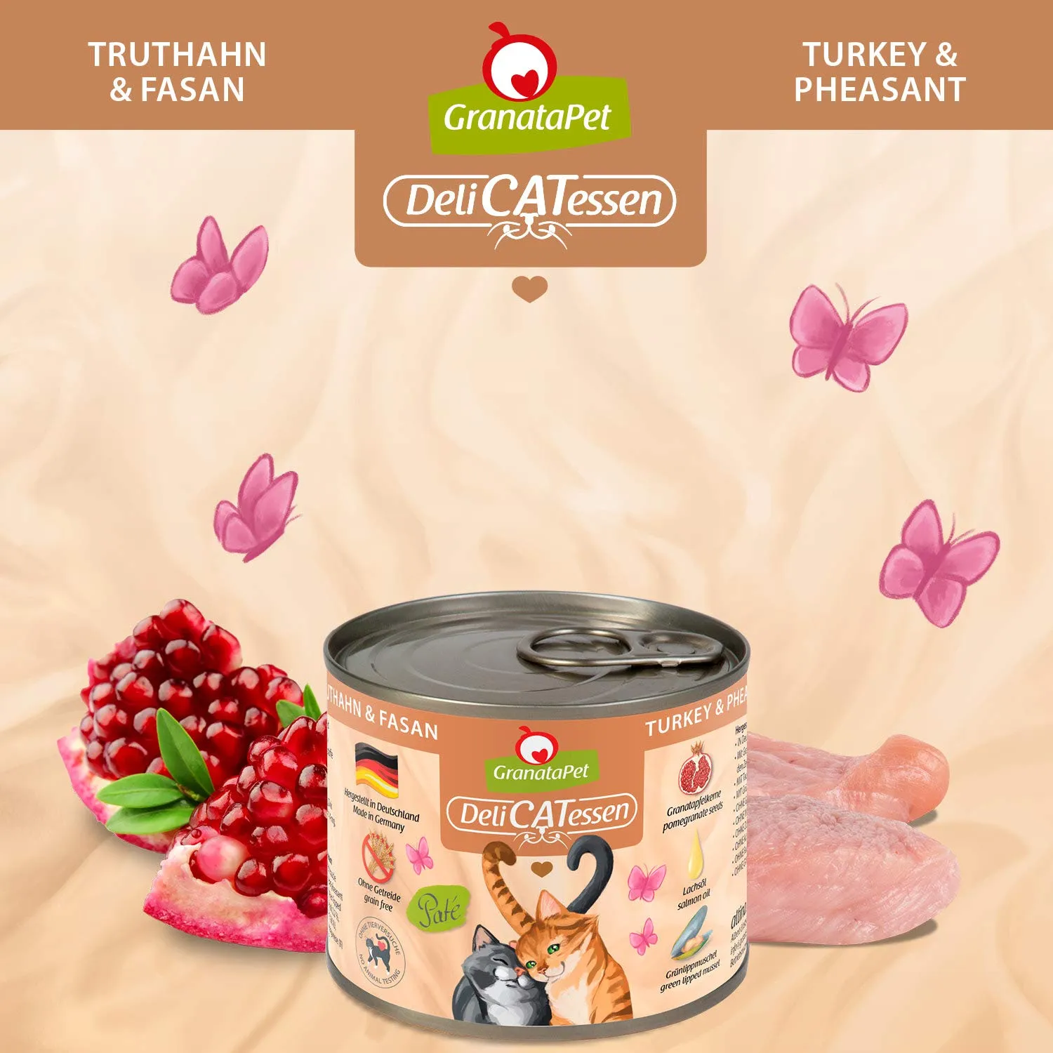 GranataPet DeliCatessen Multipack 3 senza pesce, cibo umido completo senza cereali per gatti, 6 x 200 g - immagine 4