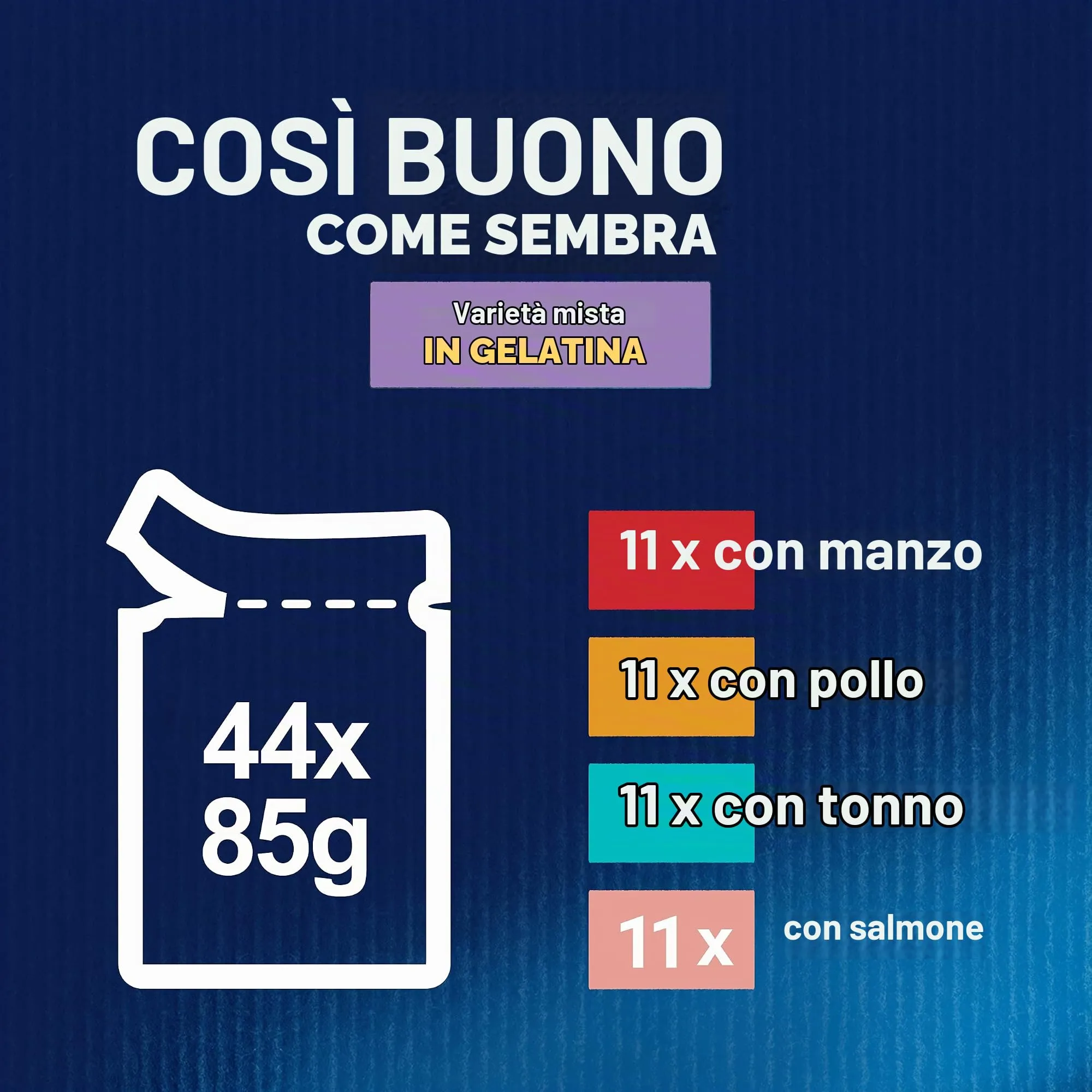 Felix Cibo Umido per Gatti, Varietà Mista in Gelatina, 44 x 85 g - immagine 5