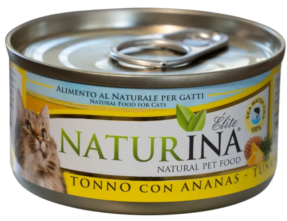 Naturina Elite Umido per Gatti Tonno con Ananas, 6 Lattine da 70g - immagine 3