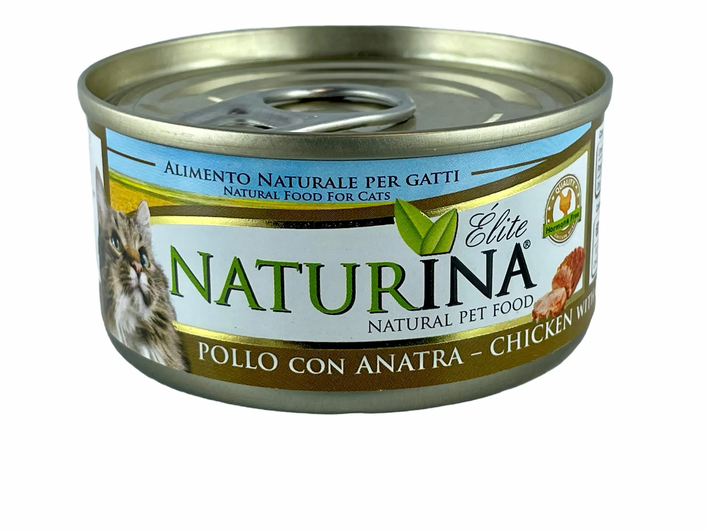 Naturina Elite Umido per Gatti Pollo con Anatra, 6 Lattine da 70g - immagine 1