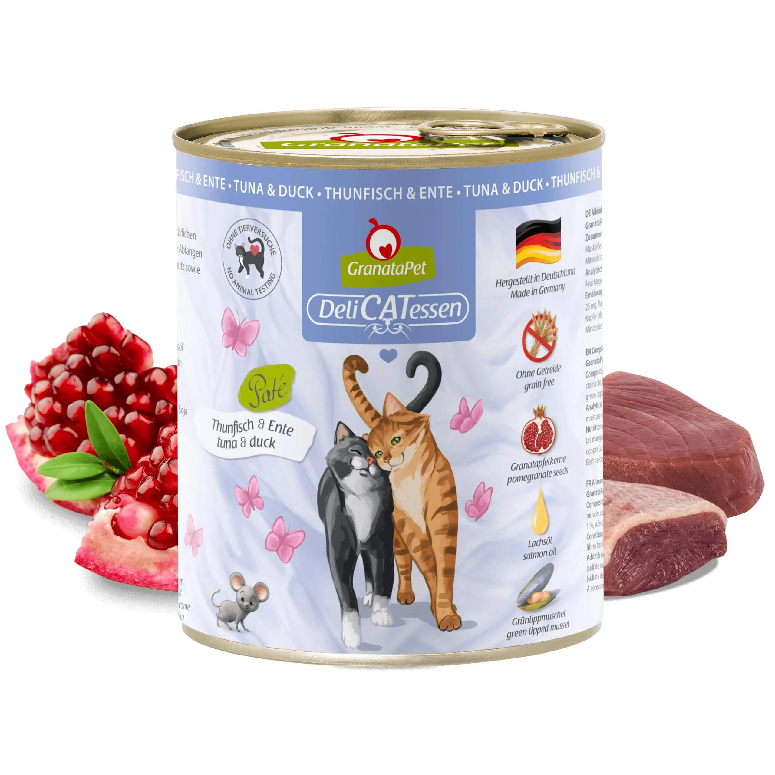 GranataPet DeliCatessen Tonno & Anatra Cibo Umido per Gatti Senza Cereali e Zucchero, 6 x 800 g - immagine 2