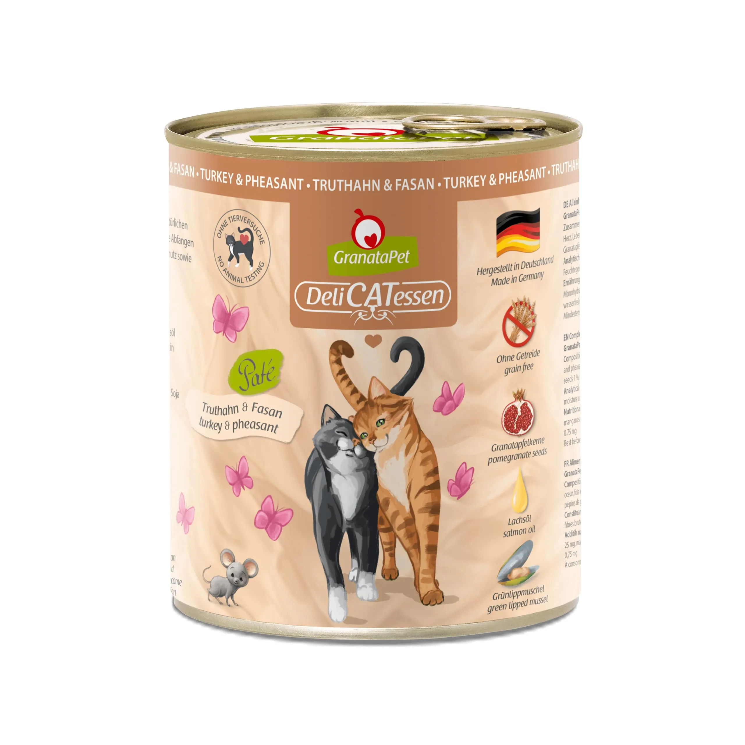 GranataPet Delicatessen Cibo Umido per Gatti con Tacchino e Fagiano, Senza Cereali e Senza Zucchero, 6 x 800 g - immagine 1