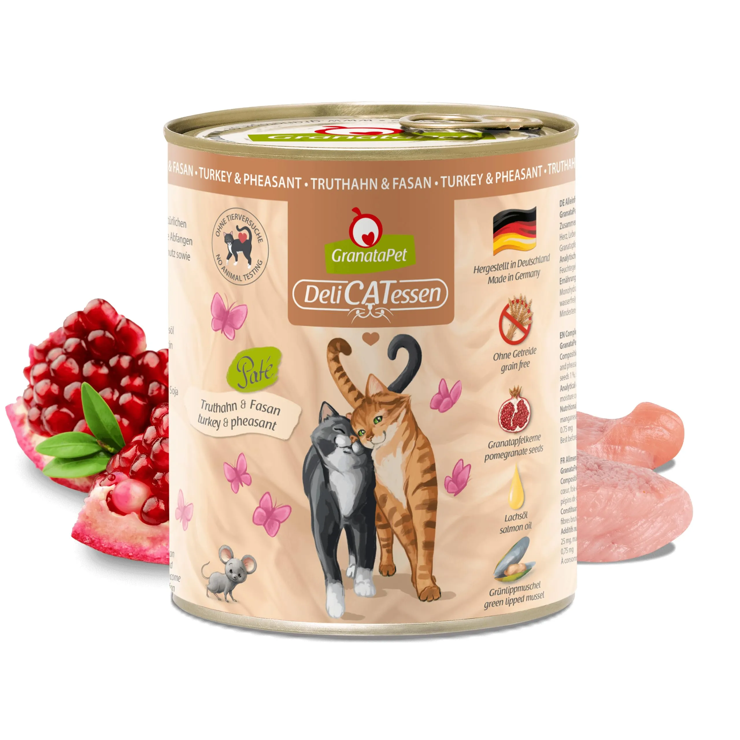 GranataPet Delicatessen Cibo Umido per Gatti con Tacchino e Fagiano, Senza Cereali e Senza Zucchero, 6 x 800 g - immagine 2