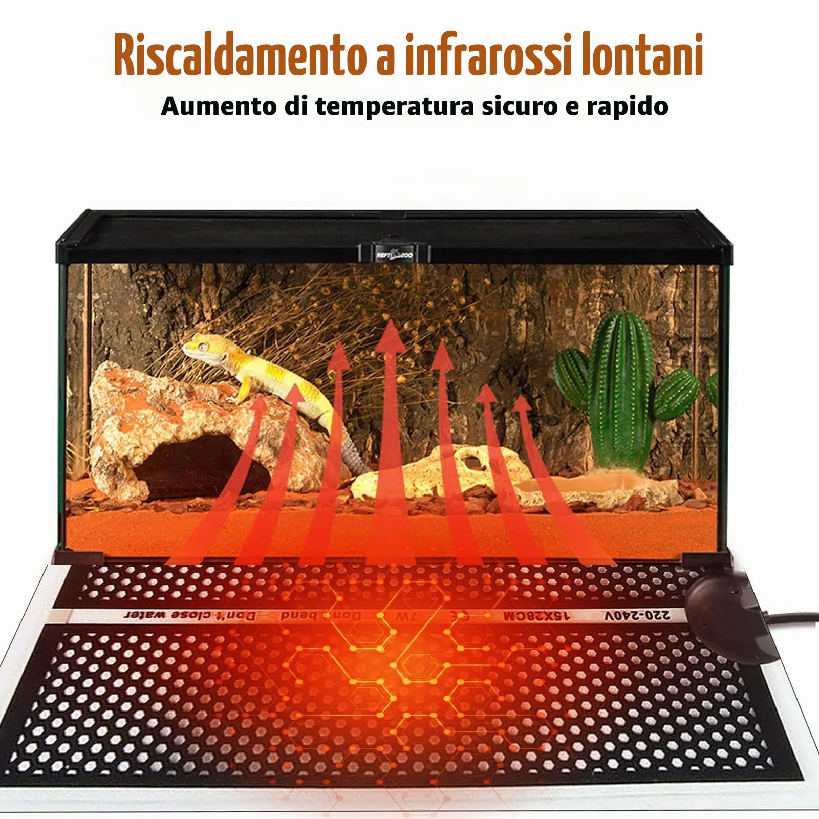 SPORWAY Tappetino riscaldante per rettili con regolatore di temperatura, 2 pezzi - immagine 3
