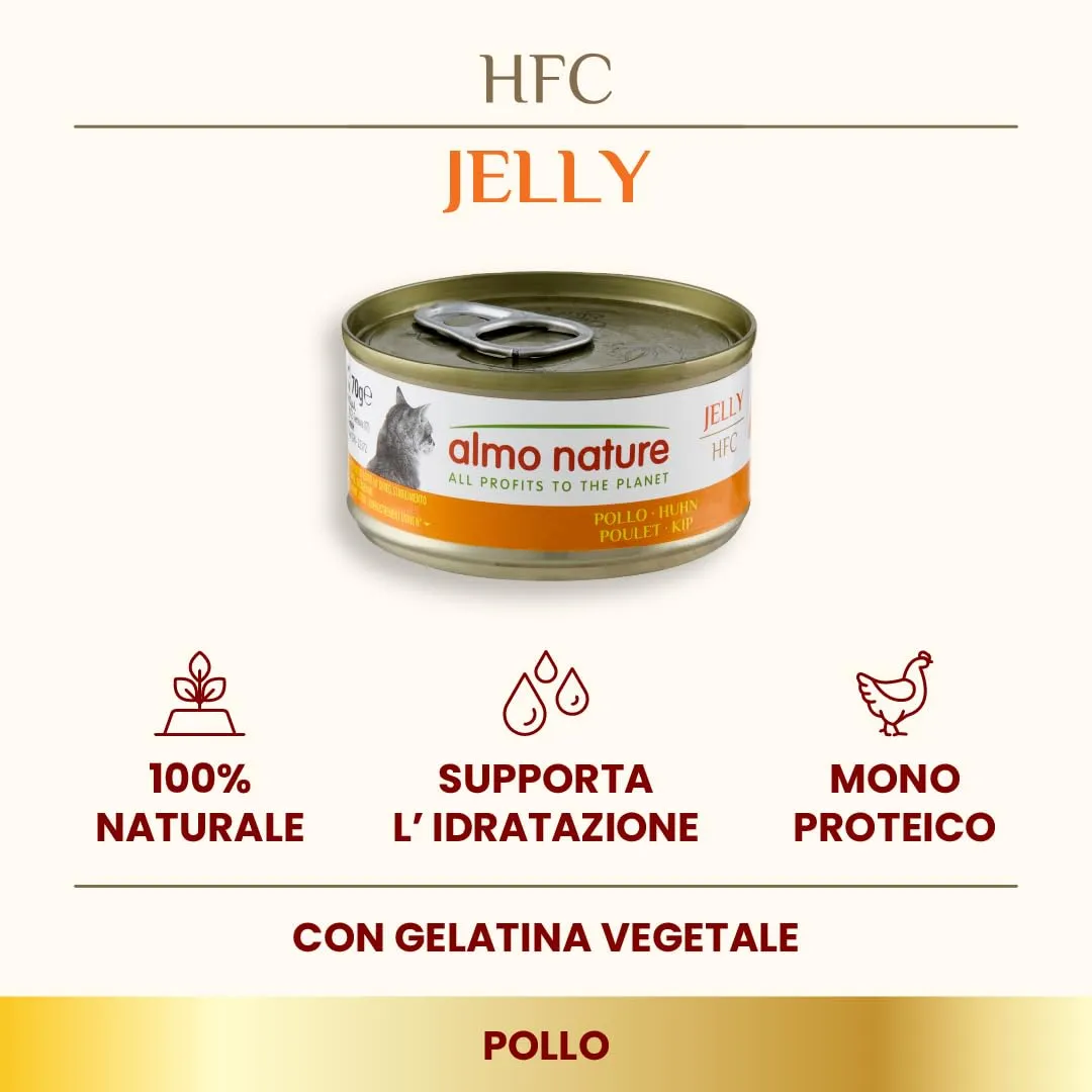 Almo Nature HFC Jelly Pollo per Gatti Adulti, 70g (Confezione da 24) - immagine 2