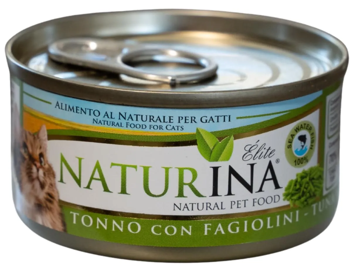 Naturina Elite Umido per Gatti Tonno con Fagiolini, 24 Lattine da 70g - immagine 3