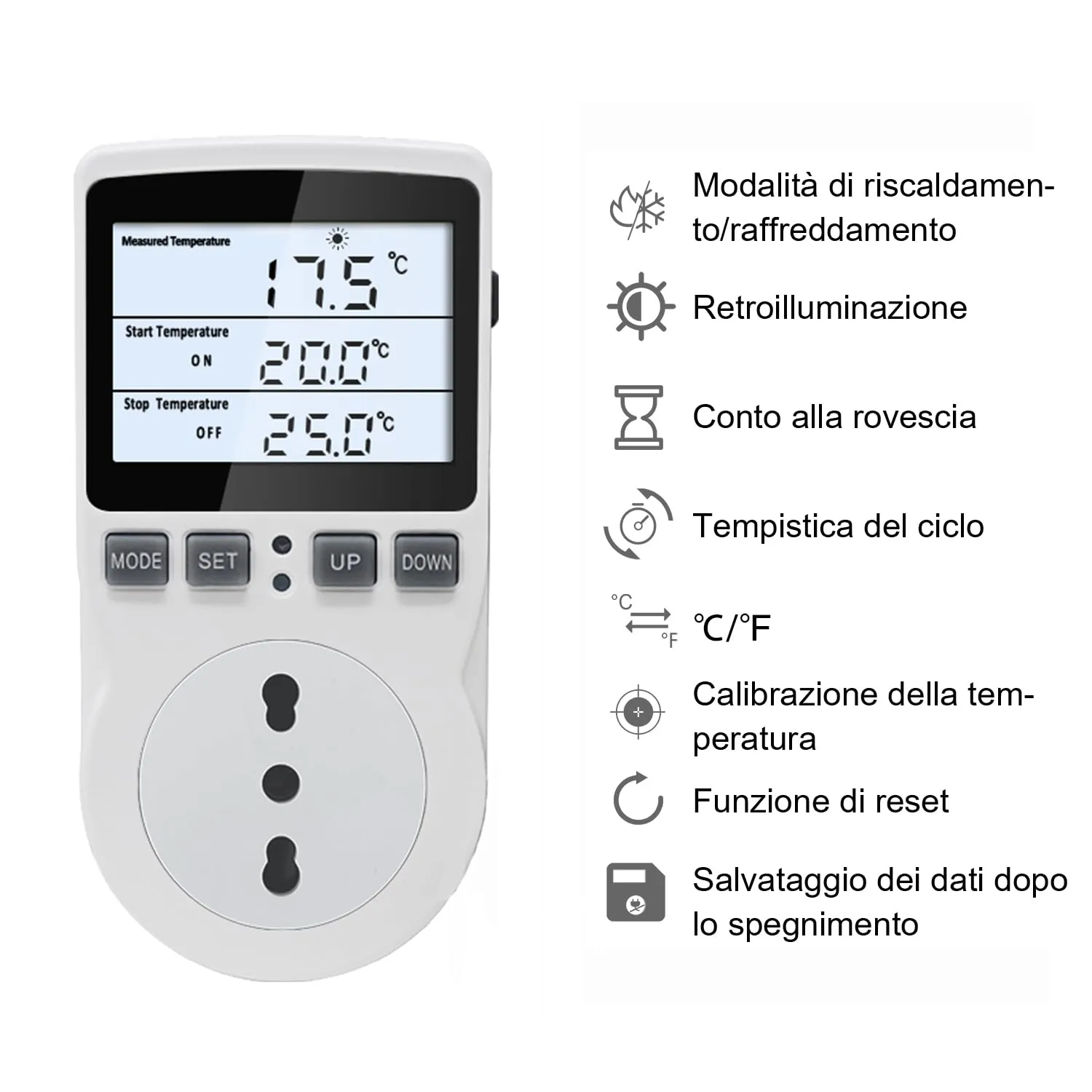 KETOTEK KT3100BL Presa Termostato Digitale 220V con Sonda da 3 Metri - immagine 2