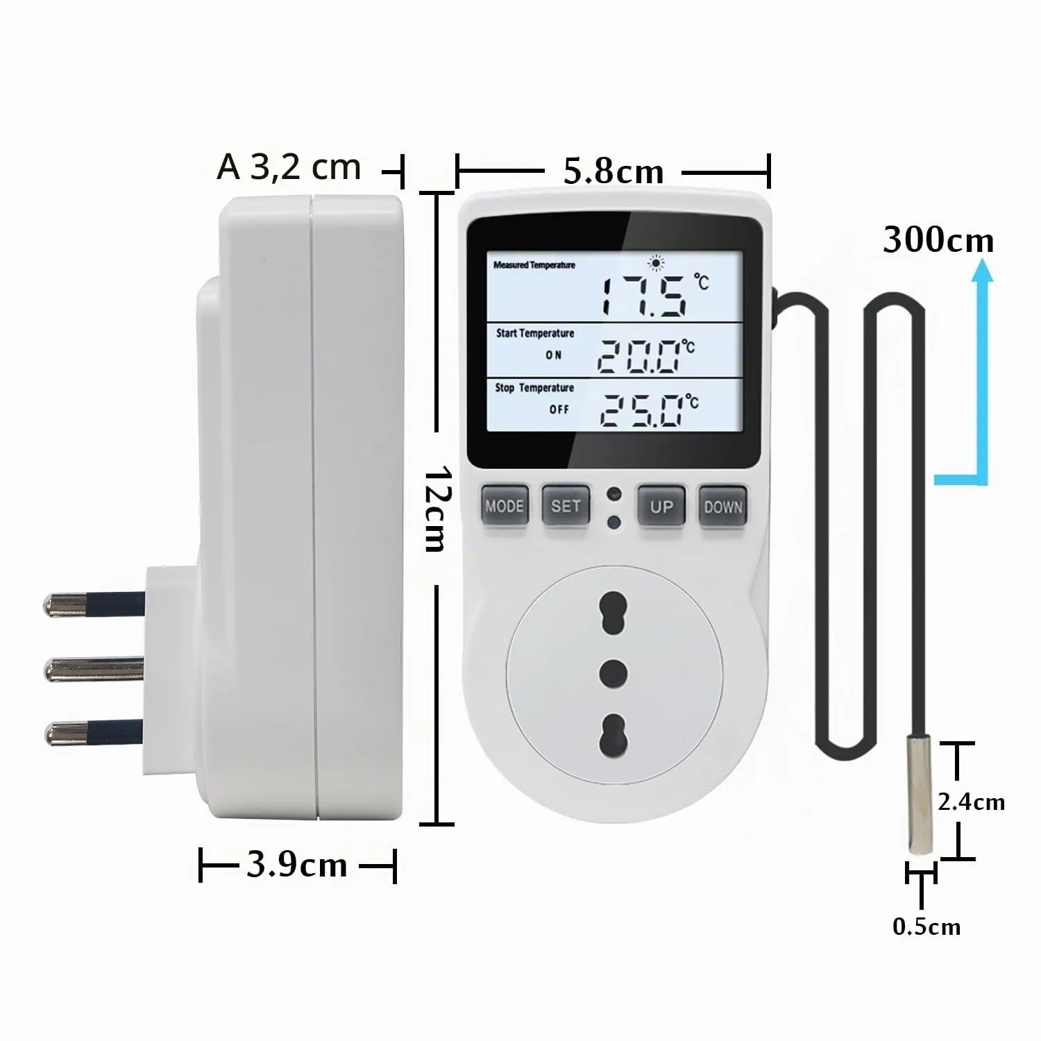 KETOTEK KT3100BL Presa Termostato Digitale 220V con Sonda da 3 Metri - immagine 6