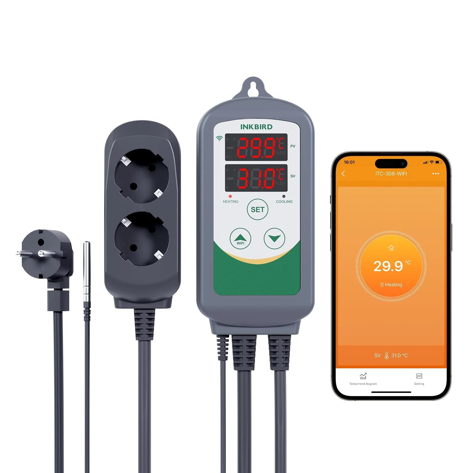 Inkbird ITC-308 WiFi Termoregolatore Digitale - immagine 1