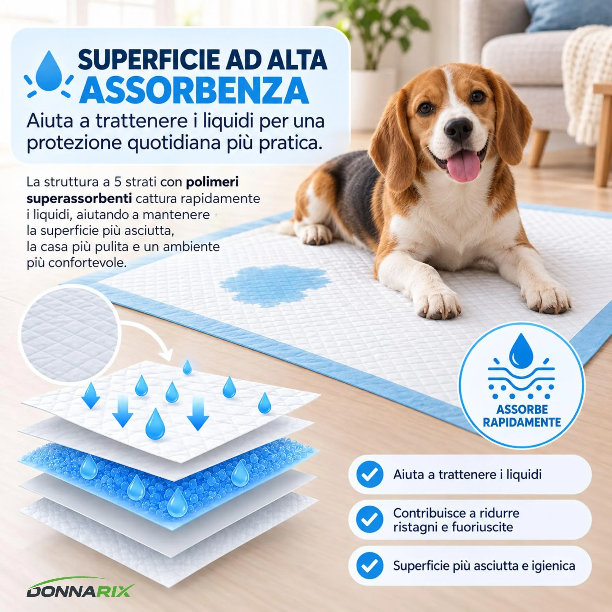Donnarix Traversine Cani 60x90, 5 Strati, 150 Pezzi - immagine 5
