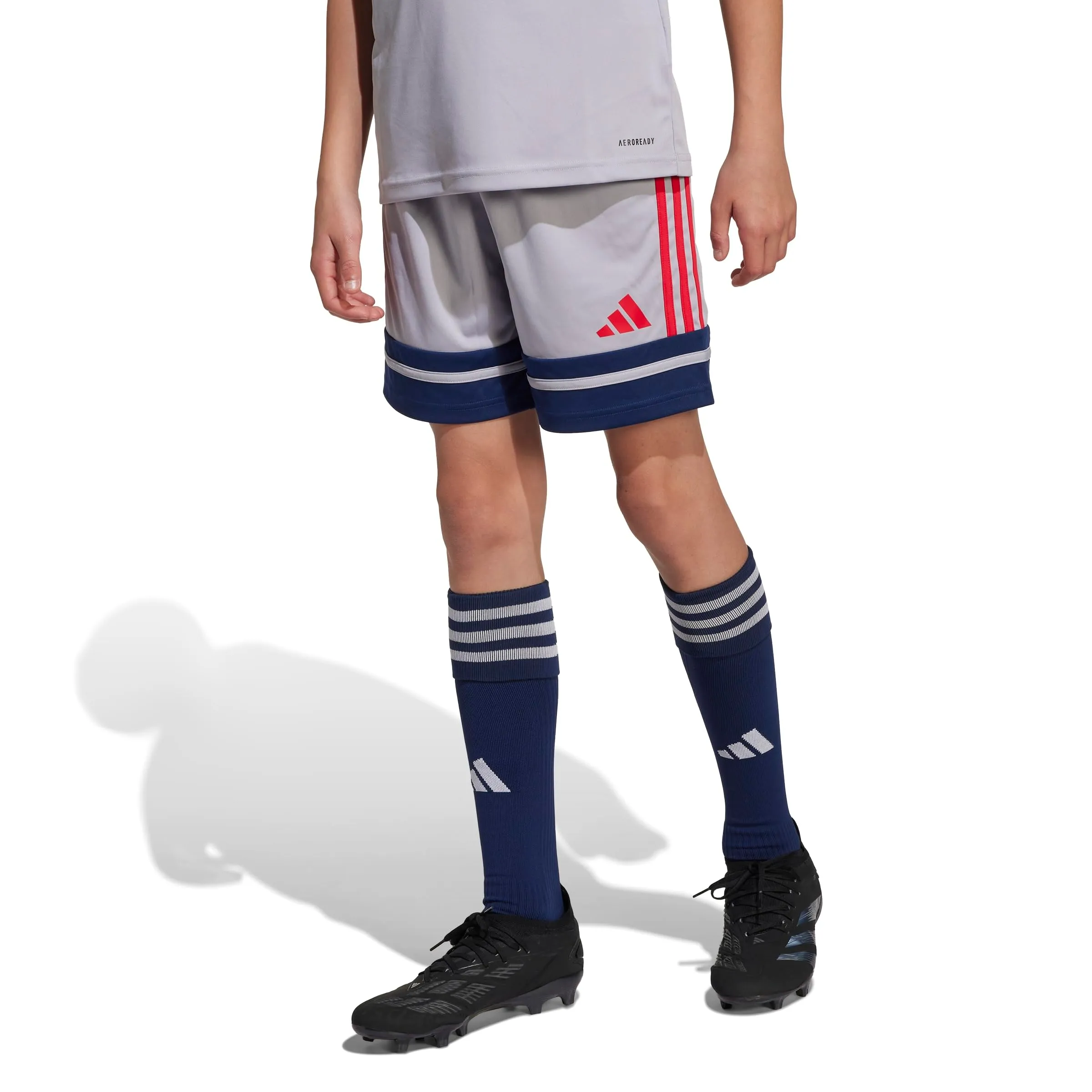 adidas Squadra 25 Shorts Kids Glory Grey/Team Navy Blue 2/Pure Ruby - immagine 2