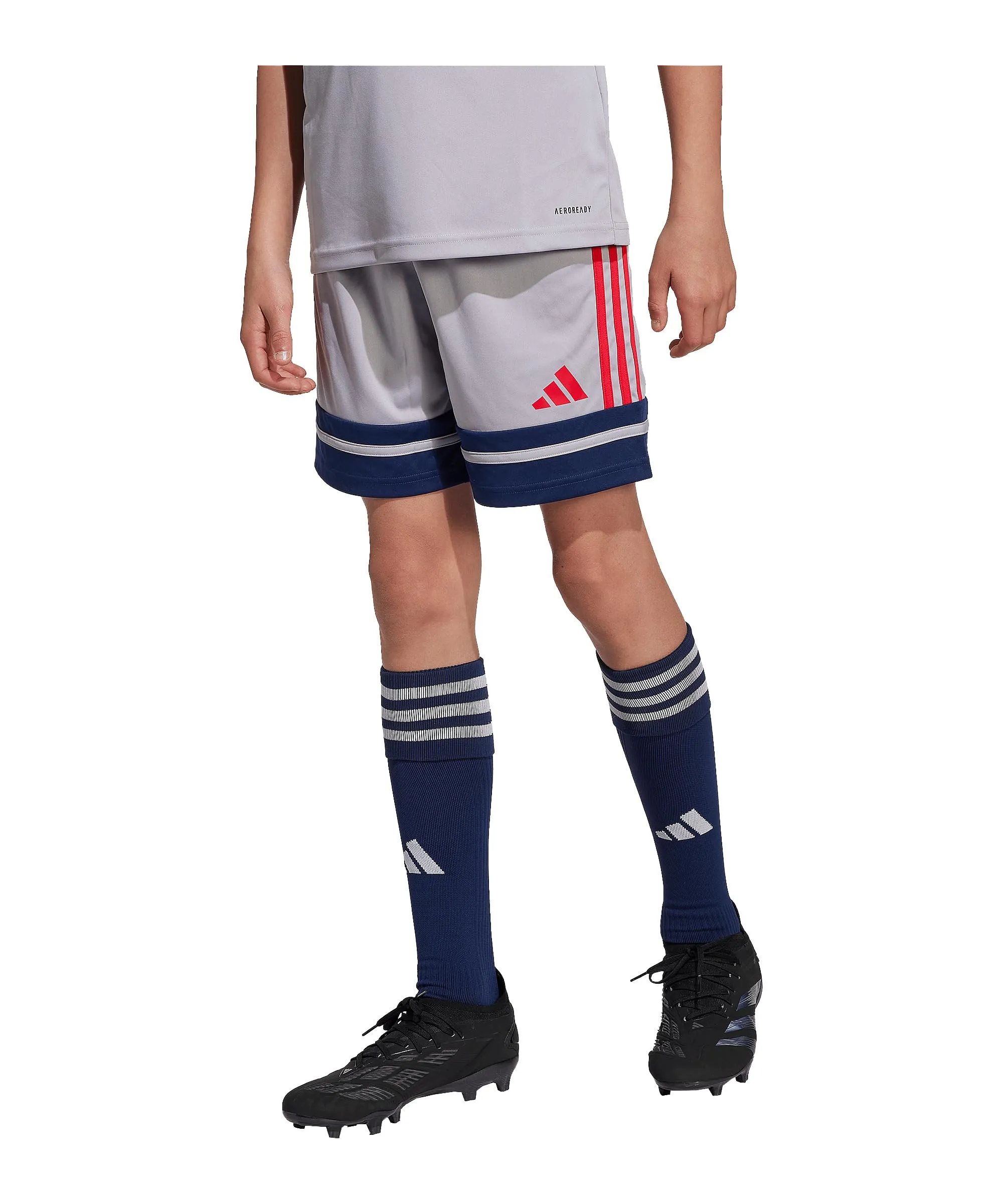 adidas Squadra 25 Shorts Kids Glory Grey/Team Navy Blue 2/Pure Ruby - immagine 3