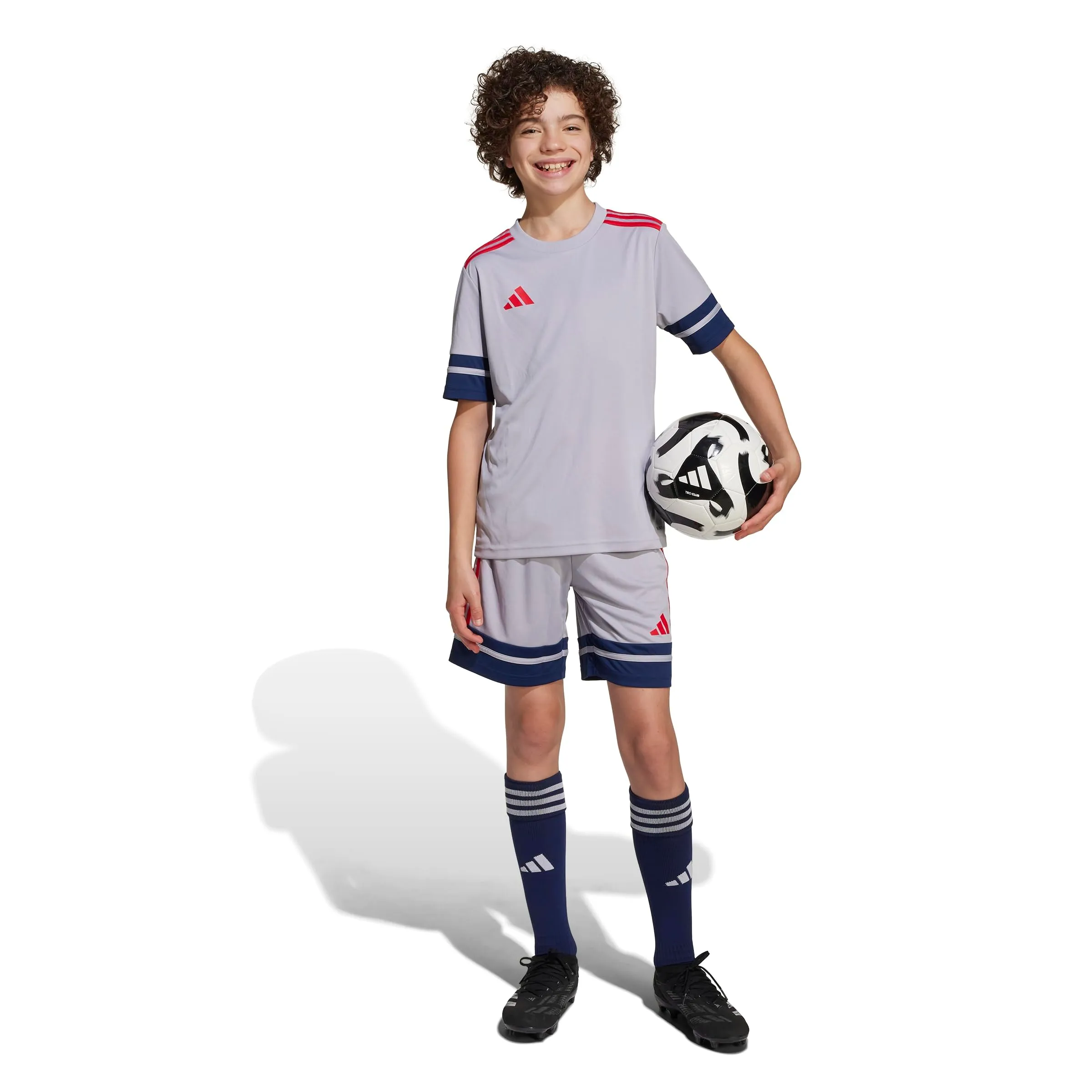 adidas Squadra 25 Shorts Kids Glory Grey/Team Navy Blue 2/Pure Ruby - immagine 4
