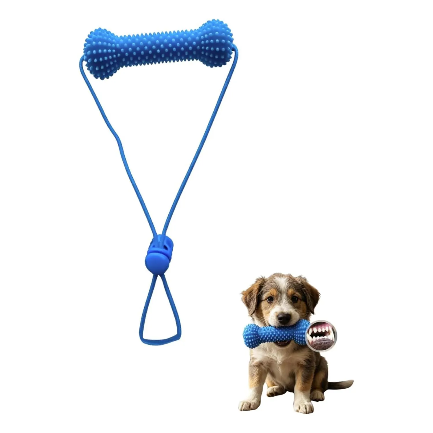STOAT Giocattolo cane 2-in-1 per masticazione e pulizia dentale, gomma per cani aggressivi, cura orale per cani piccole, medie e grandi - immagine 1