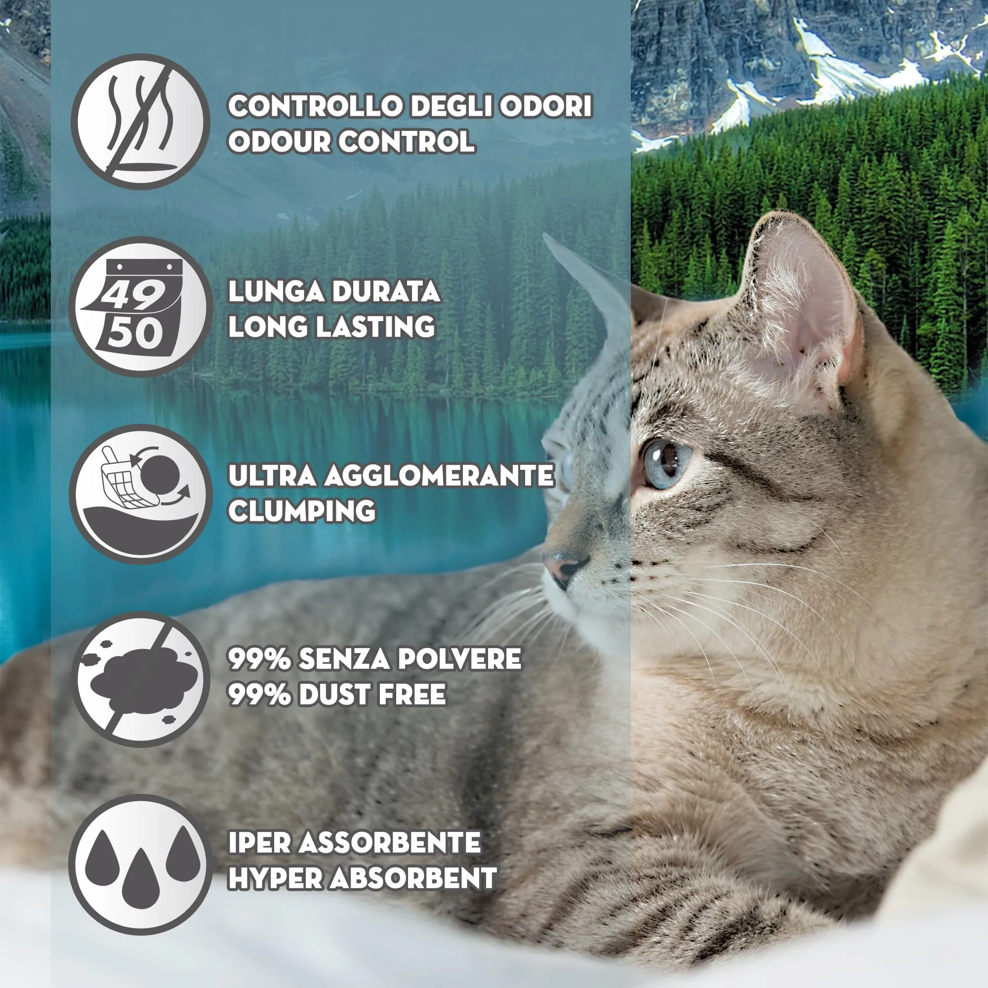 Croci Supreme Clean Lettiera Gatti Super Agglomerante, Bentonite Canadese, 10 kg - immagine 2