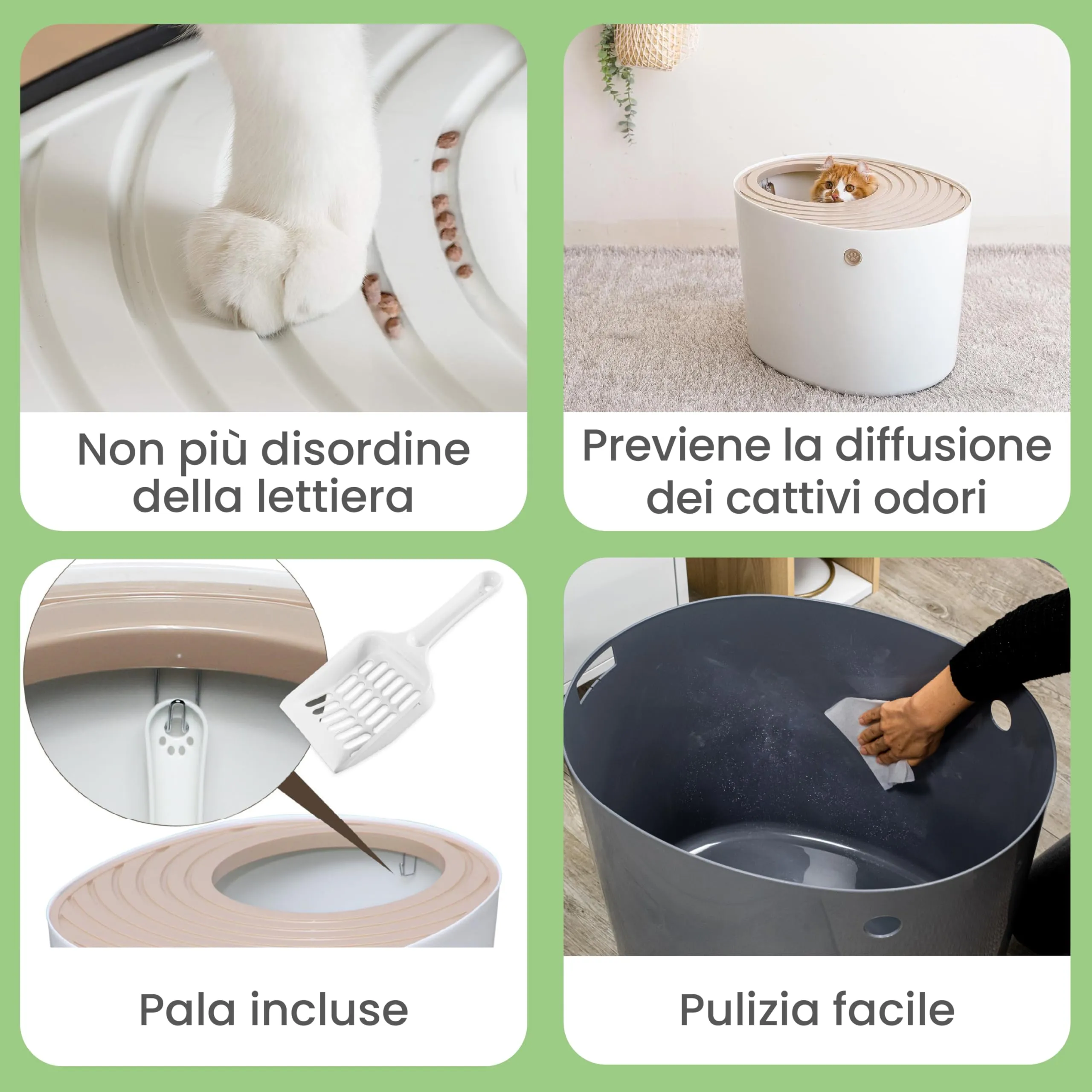 Iris Ohyama Lettiera per Gatti Chiusa con Ingresso Top, Nero/Grigio, PUNT-530 - immagine 2