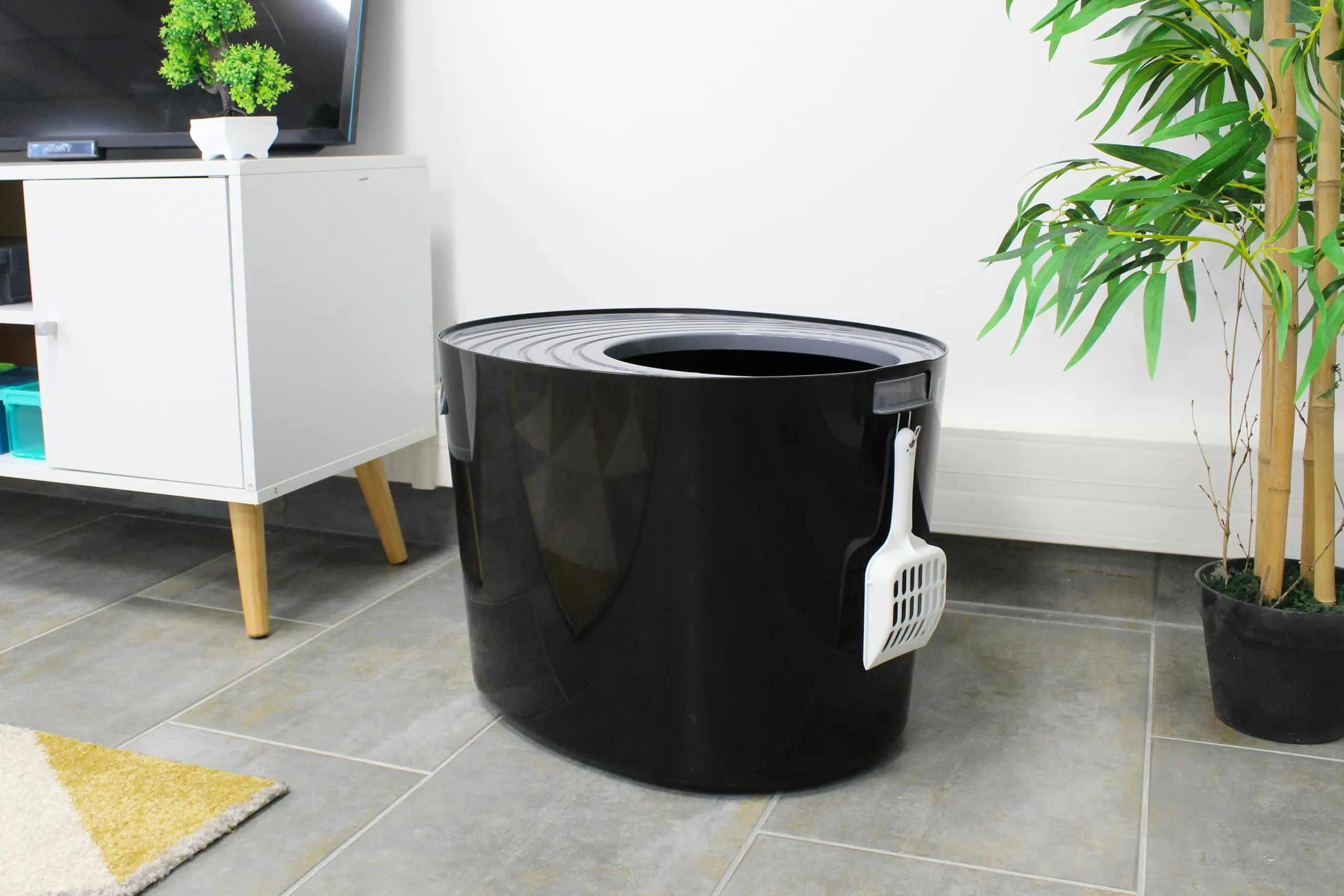 Iris Ohyama Lettiera per Gatti Chiusa con Ingresso Top, Nero/Grigio, PUNT-530 - immagine 4