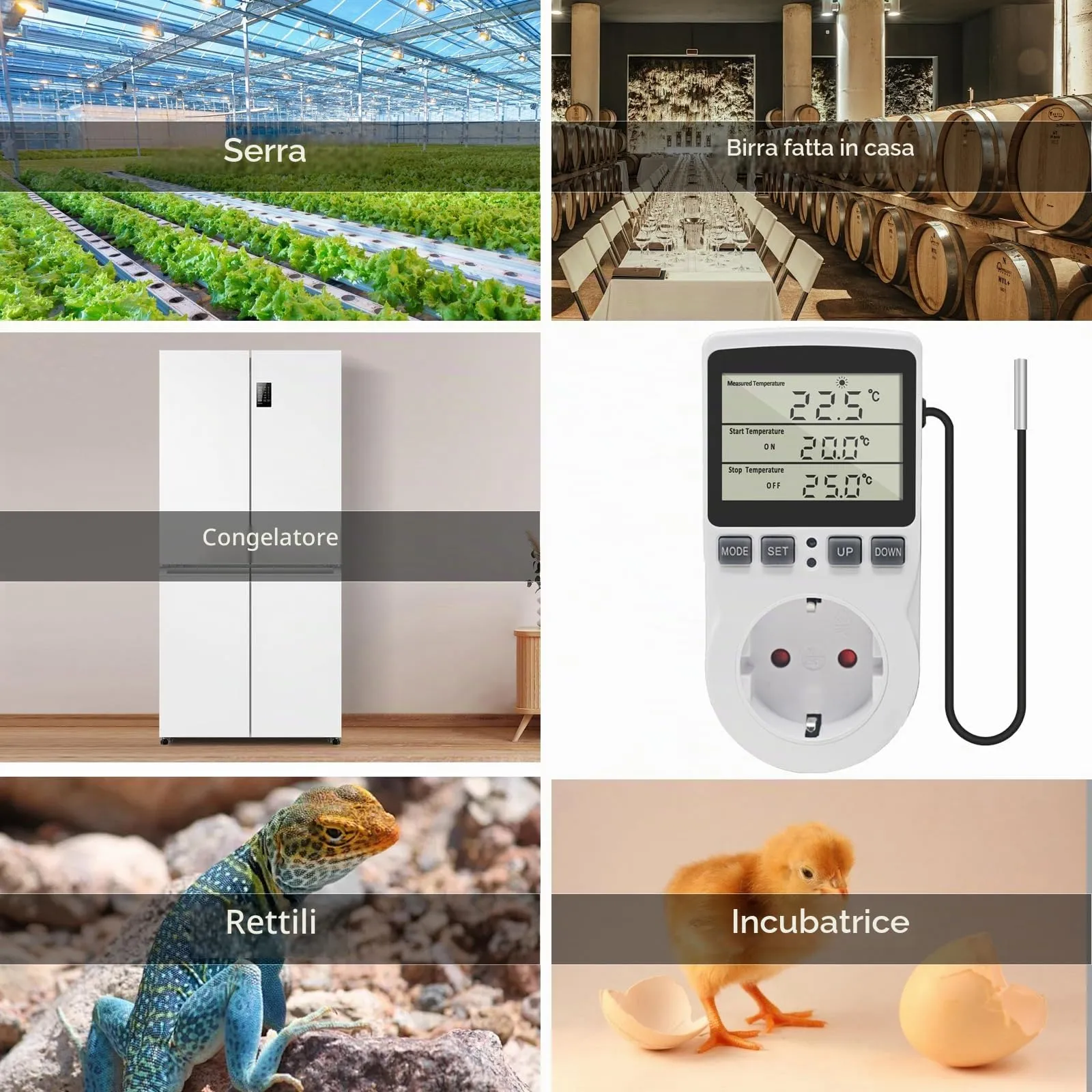 KETOTEK KT3100 Digitale Presa Termostato Regolatore di Temperatura con Sonda 220V per Riscaldamento e Raffreddamento - immagine 7