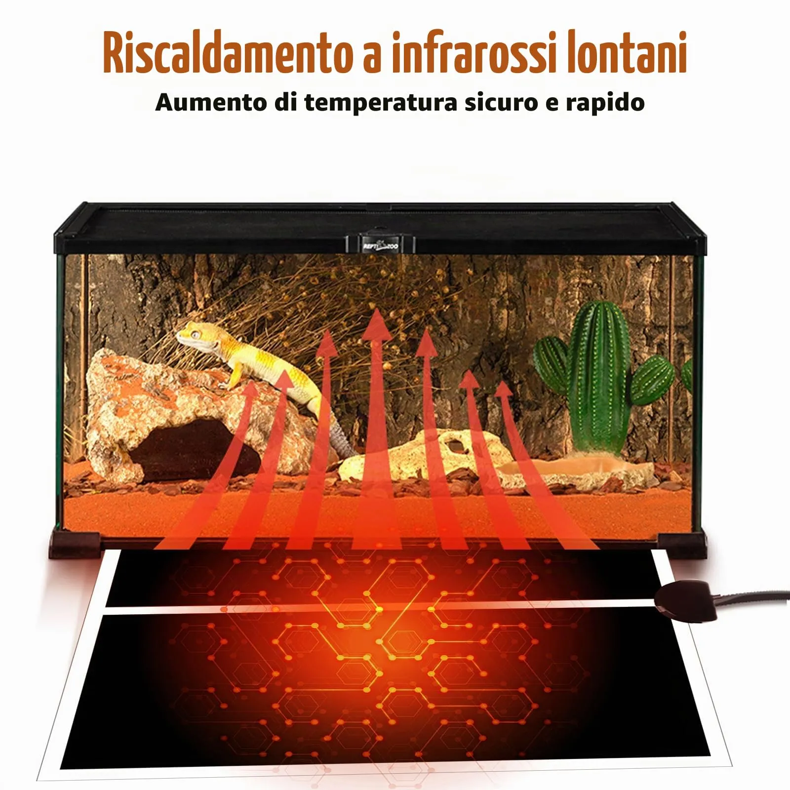 SPORWAY Tappetino riscaldante per rettili con regolatore di temperatura, 2 pezzi - immagine 3