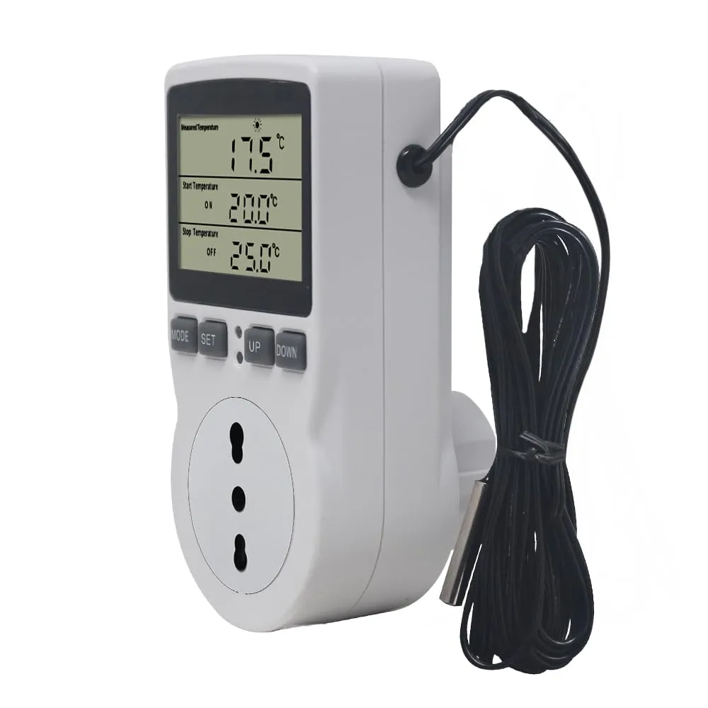 KETOTEK Presa Termostato Digitale con Sonda 220V KT3100 IT per Riscaldamento e Raffreddamento - immagine 2