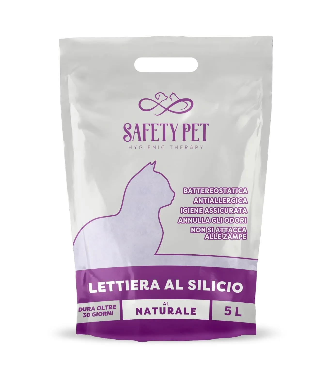 Safety Pet Lettiera per Gatti in Silicio Super Assorbente, Naturale, 30LT - immagine 2