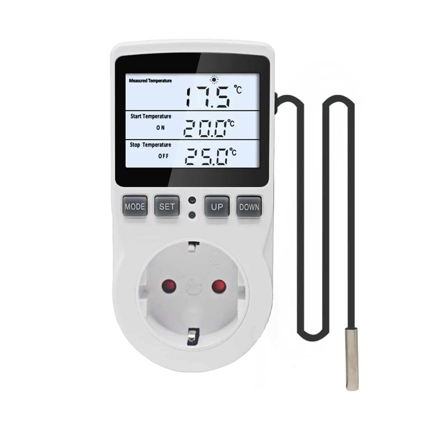 KETOTEK KT3100BL Presa Termostato Digitale con Sonda da 3 Metri, 220V-230V per Riscaldamento e Raffreddamento - immagine 1