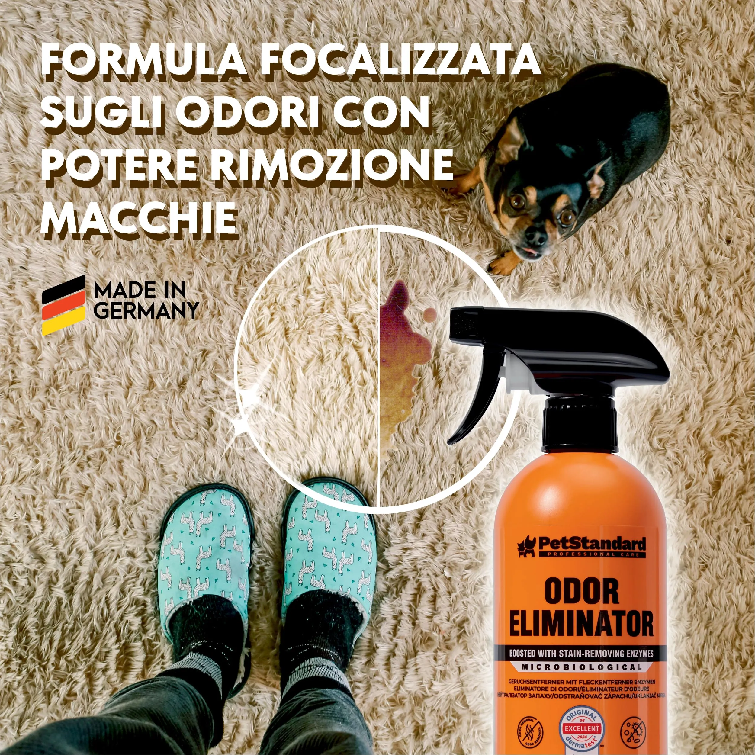 Petstandard Detergente Enzimatico Smacchiatore e Elimina Odori per Urina e Feci di Cane e Gatto, 750ml - immagine 3
