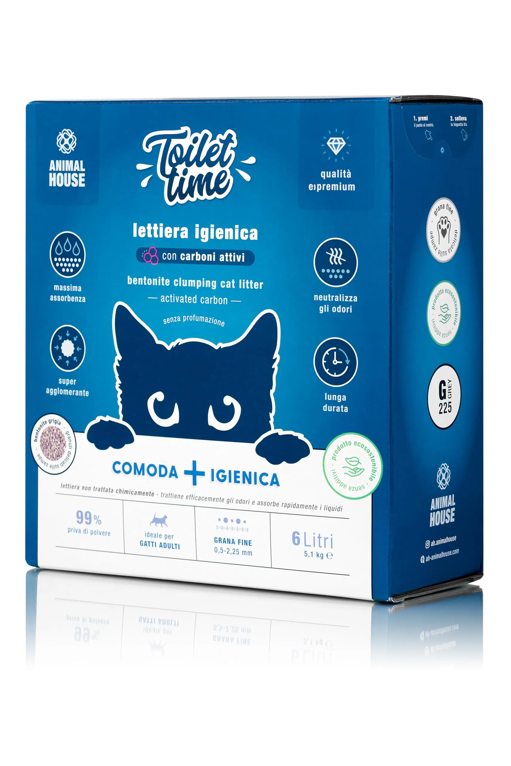Animal House Toilet Time Carboni Attivi, 6L - immagine 1