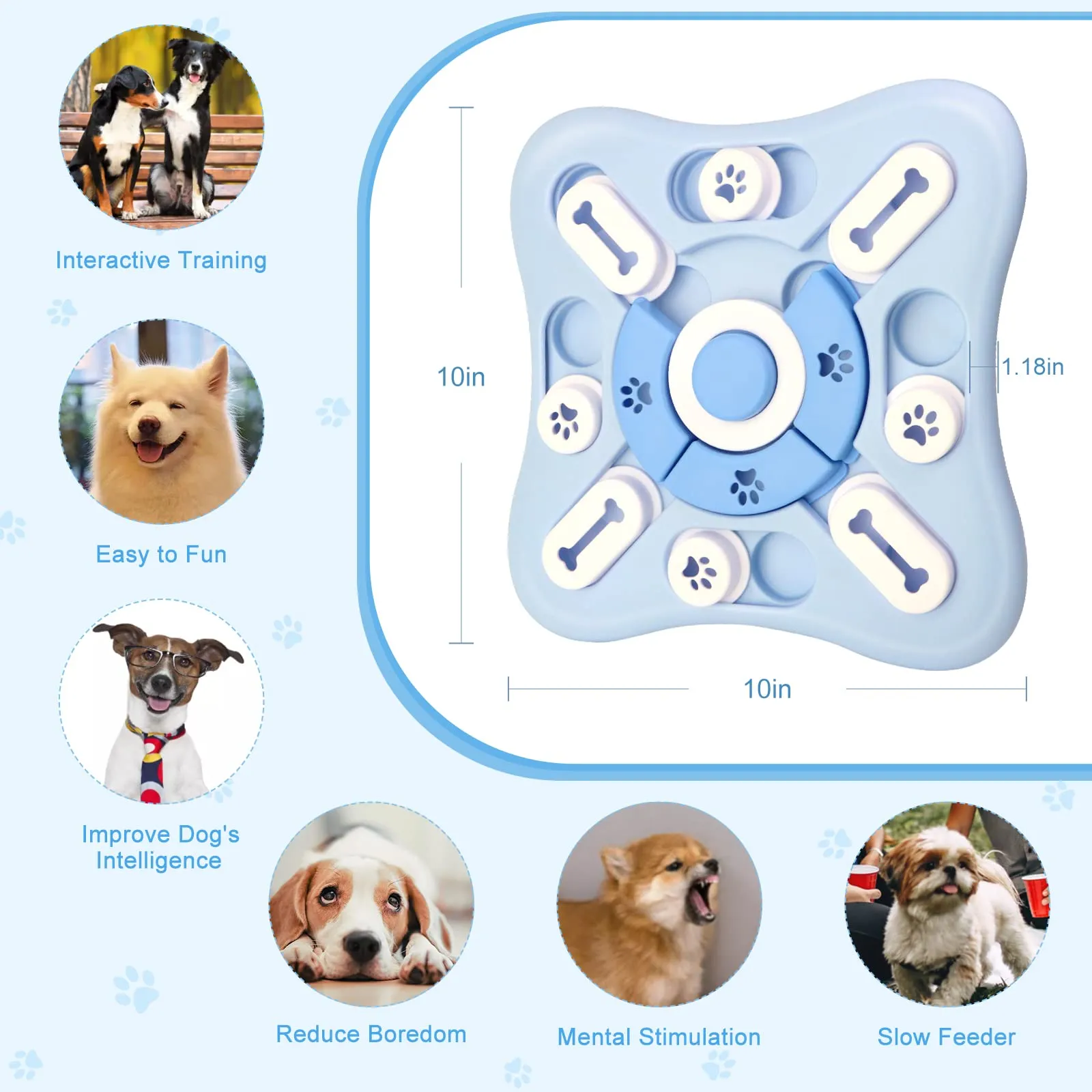 JOPHEK Giocattolo di Intelligenza Interattivo con Dispenser di Premi per Cani e Gatti, IQ Training per Piccola, Media e Grande Taglia - immagine 2