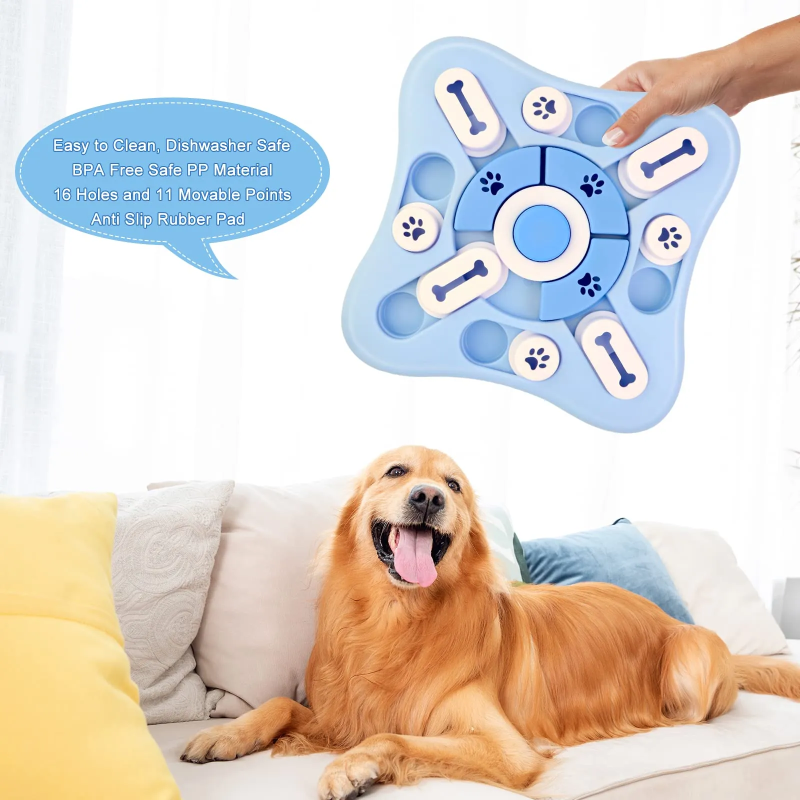 JOPHEK Giocattolo di Intelligenza Interattivo con Dispenser di Premi per Cani e Gatti, IQ Training per Piccola, Media e Grande Taglia - immagine 6