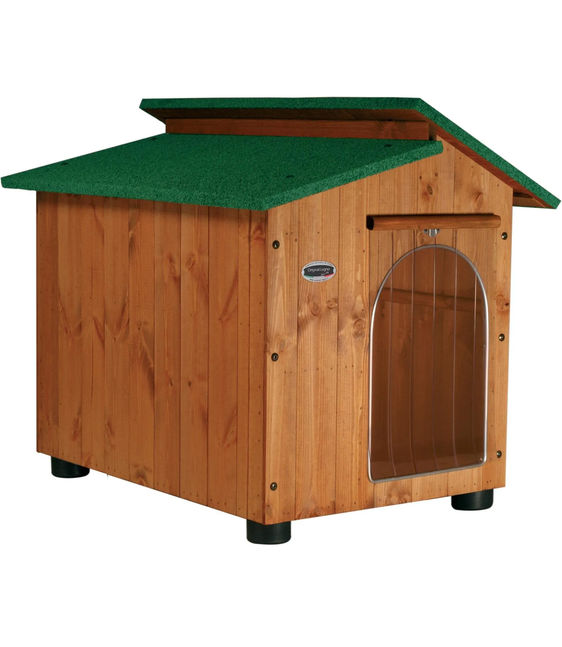 Original Legno Cuccia in Legno per Cani da Esterno mod. Alpi A – Chihuahua/Gatto 45x60xH48 - immagine 1