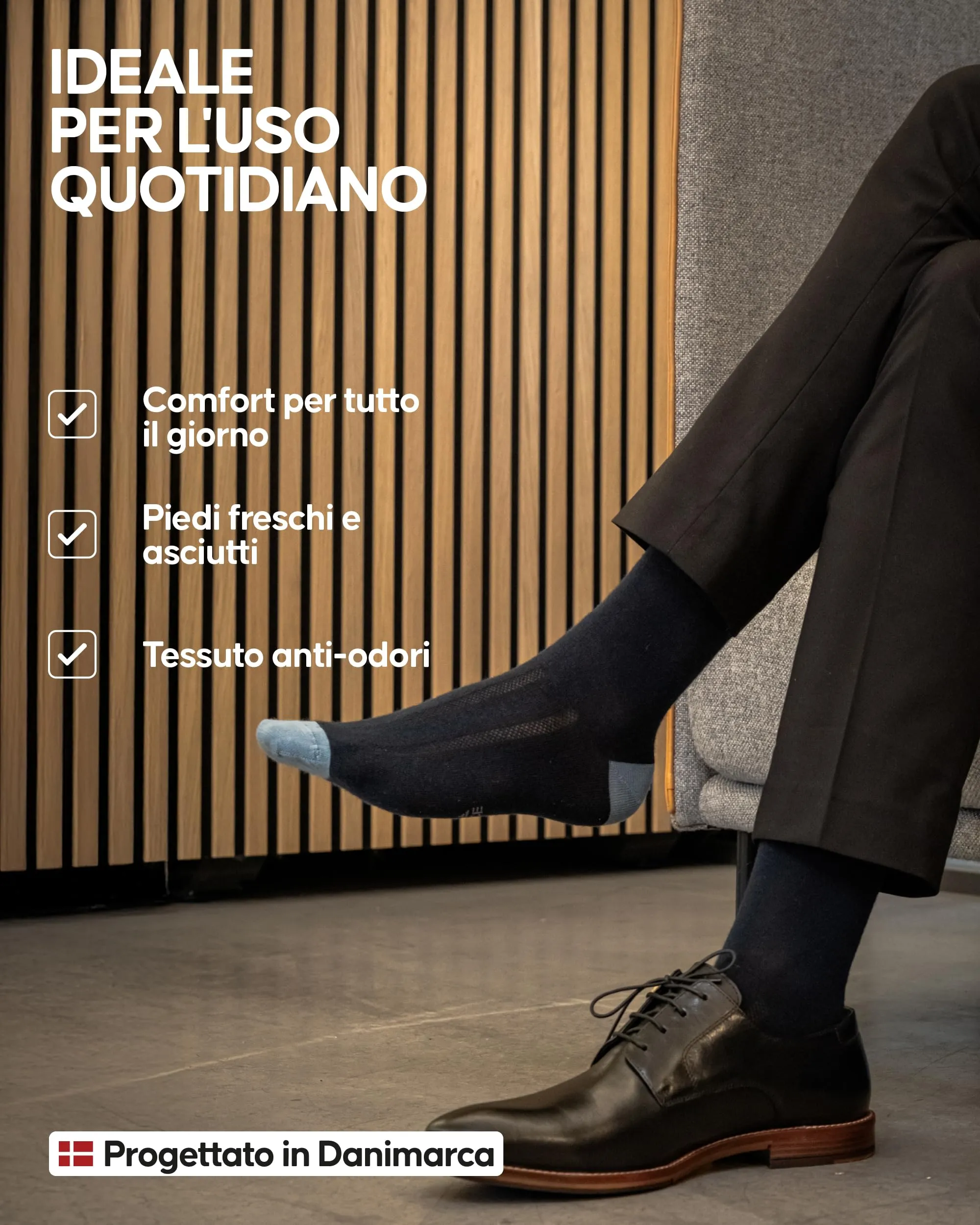 Danish Endurance Calzini in Lana Merino, Multicolore, 39-42 - immagine 3