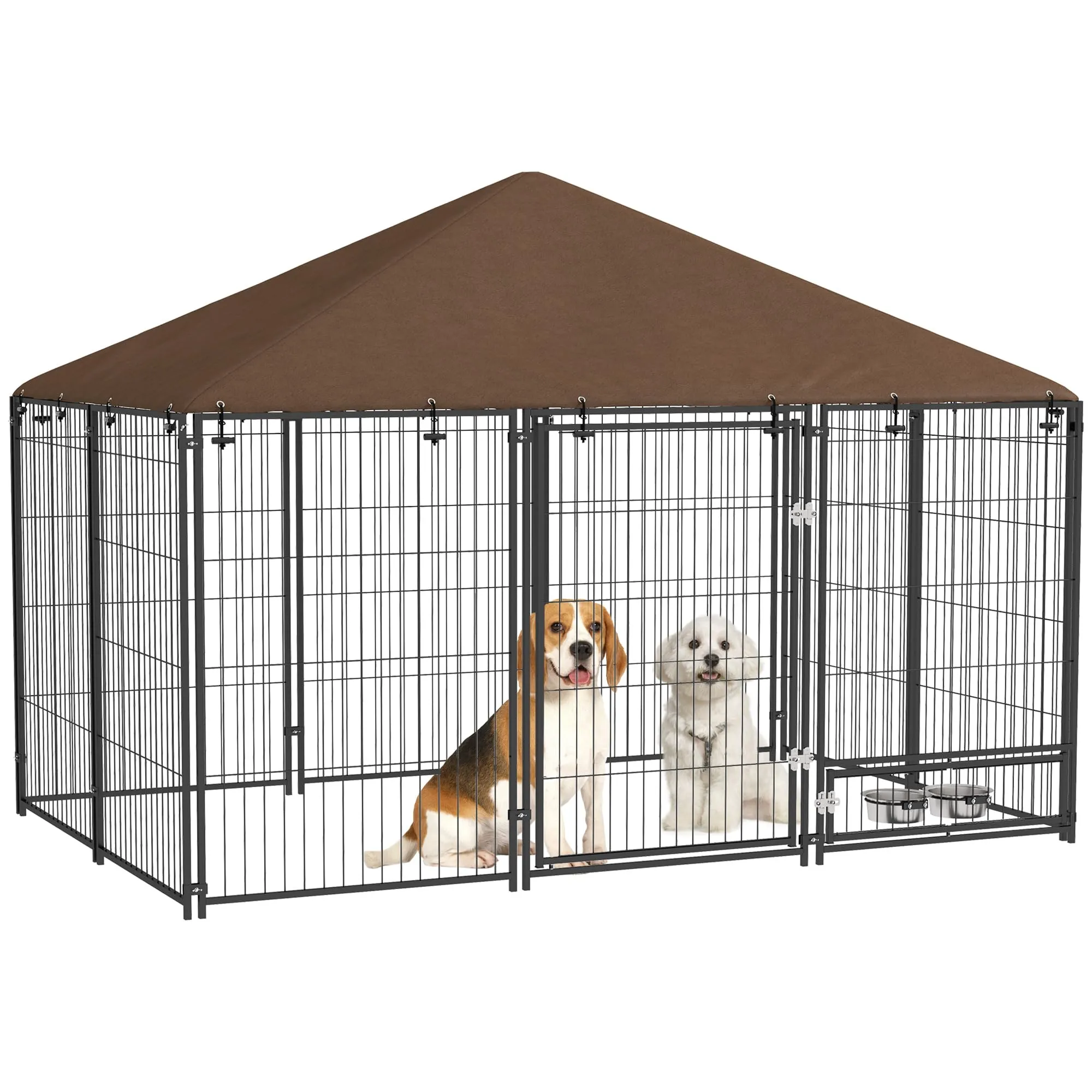 PawHut Recinto per Cani da Esterno con Tetto Anti-UV, 211x141x151 cm - immagine 1