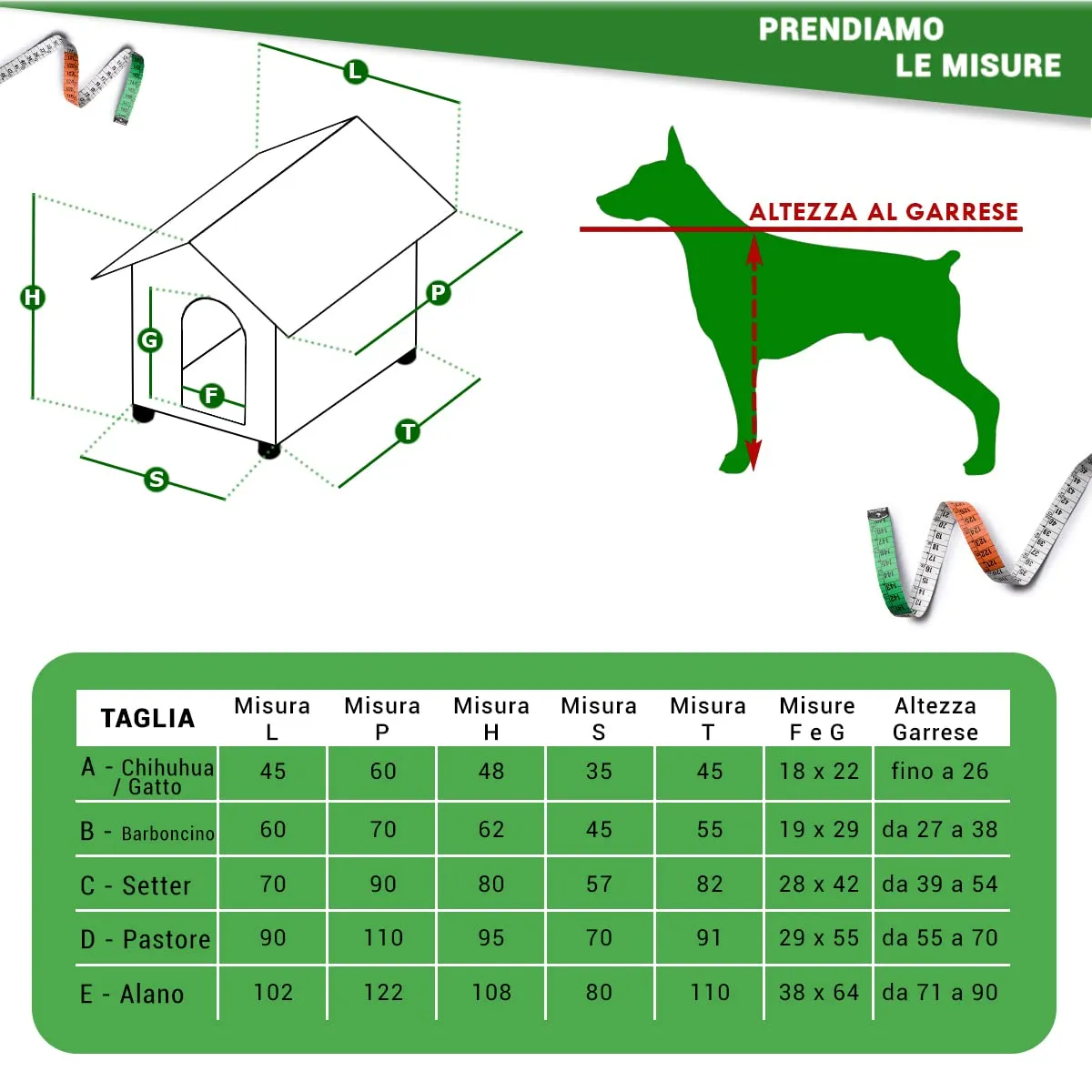 Original Legno Cuccia in Legno per Cani da Esterno mod. Alpi B – Barboncino 60x70xH62 - immagine 4