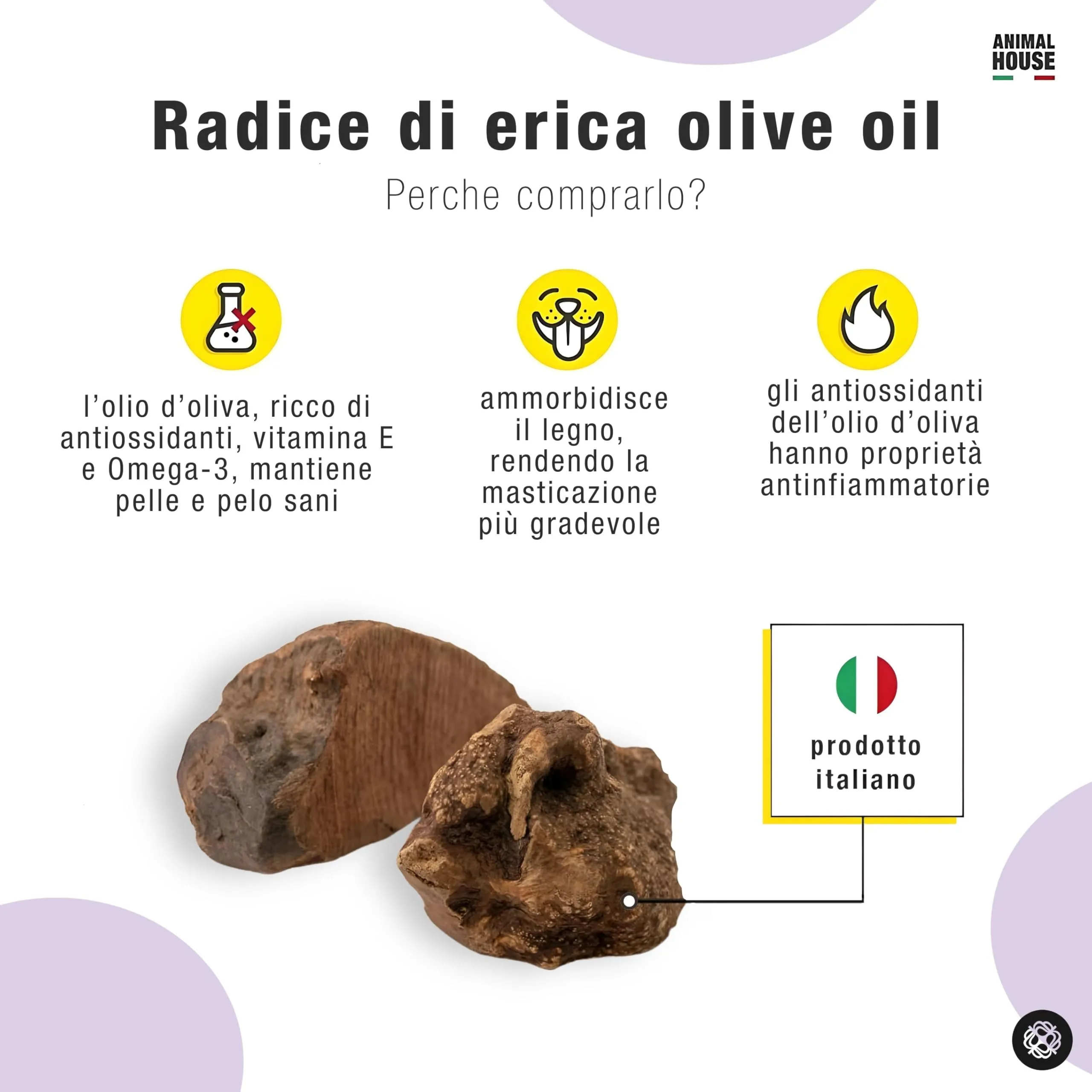 Animal House Radice di Erica per Cani, S - immagine 4