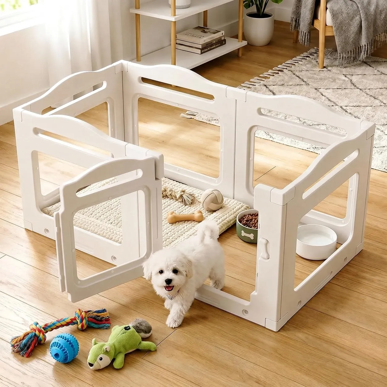 MAMIZO Recinto per Cani e Cuccioli in Acrilico, 129 × 68 × 60 cm - immagine 1