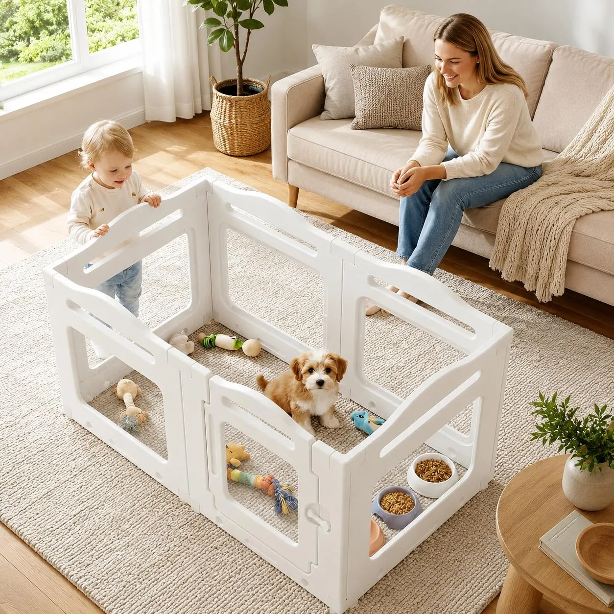MAMIZO Recinto per Cani e Cuccioli in Acrilico, 129 × 68 × 60 cm - immagine 4