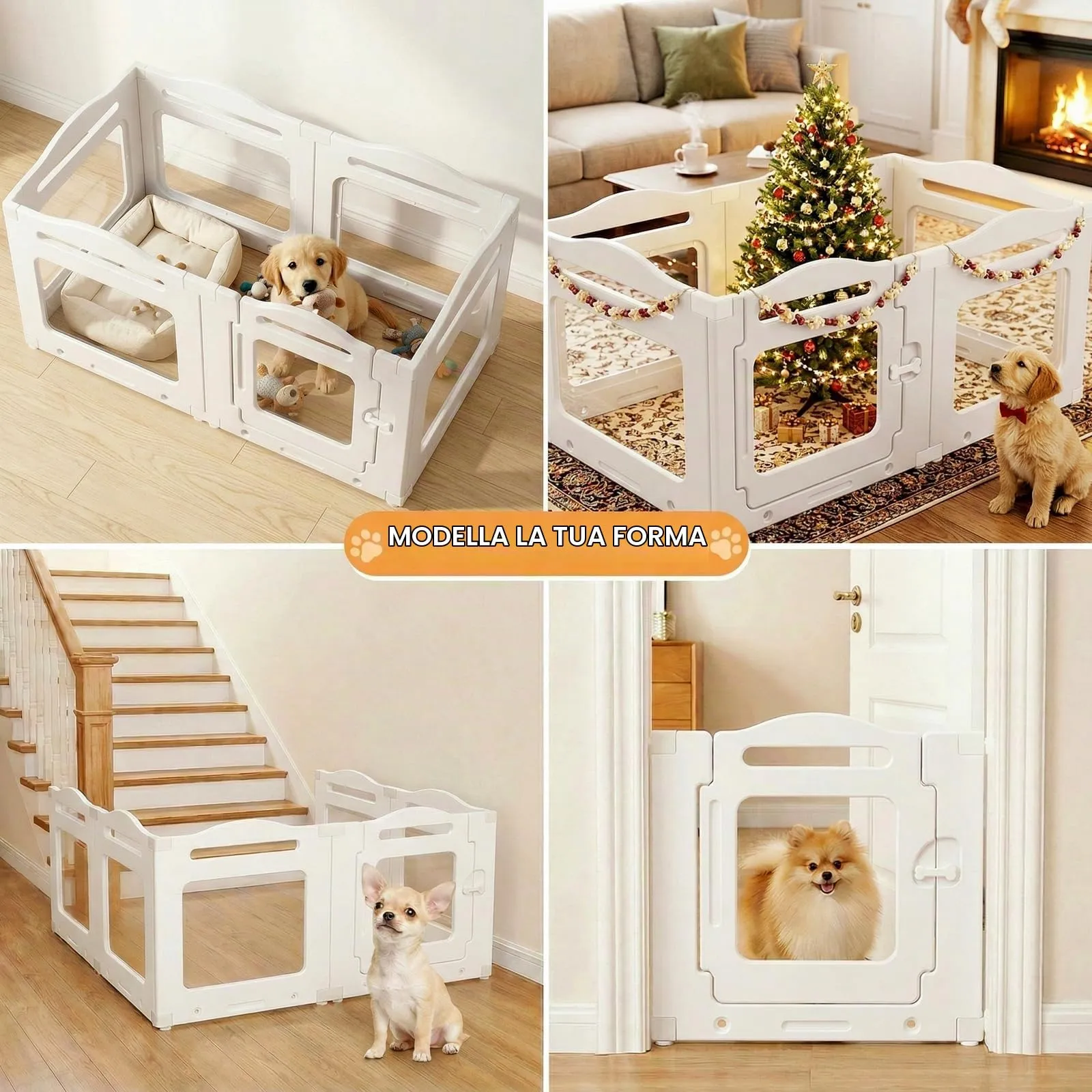 MAMIZO Recinto per Cani e Cuccioli in Acrilico, 129 × 68 × 60 cm - immagine 6