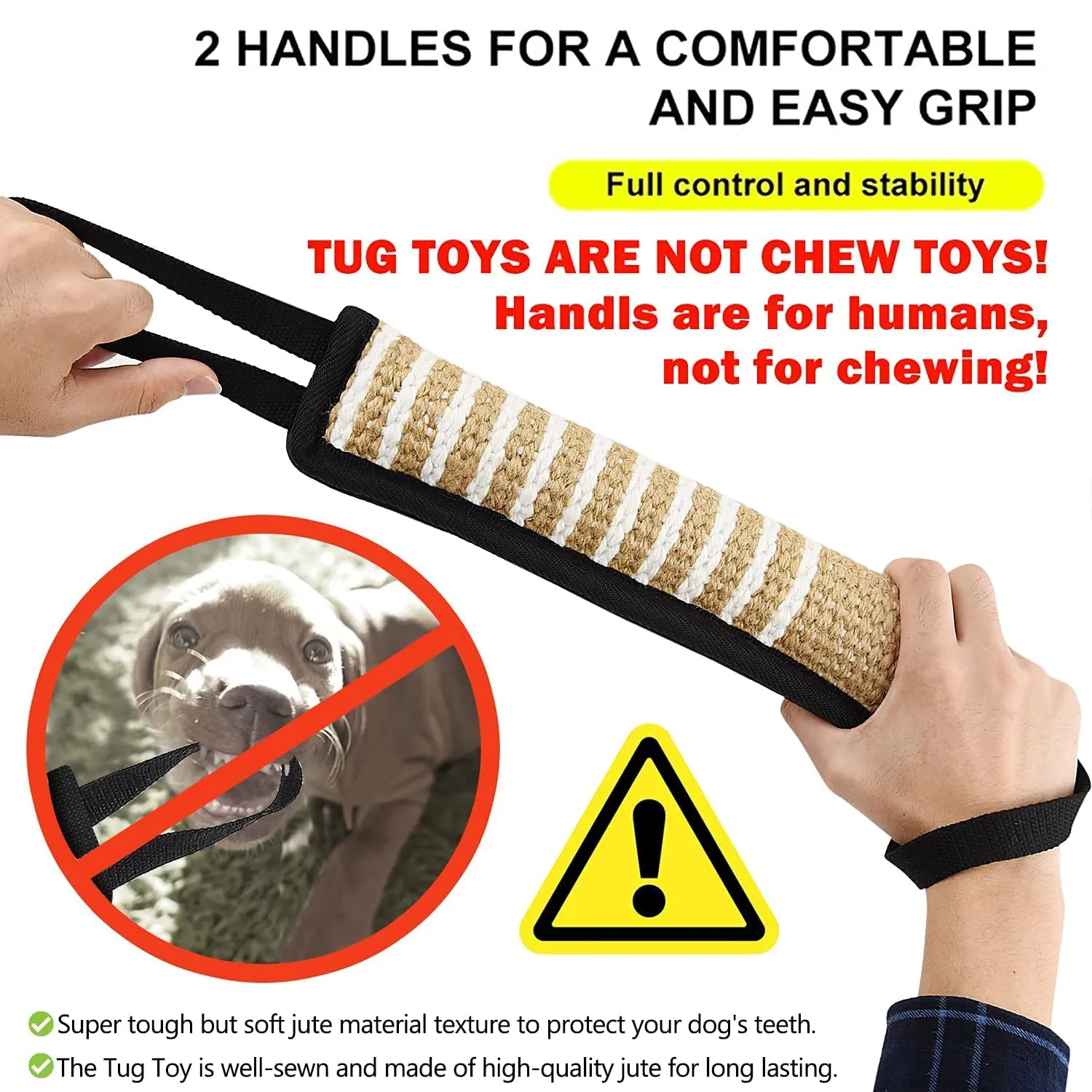 winbarry Manicotto per Cani, 30cm, 2 Maniglie per Addestramento e Gioco - immagine 5