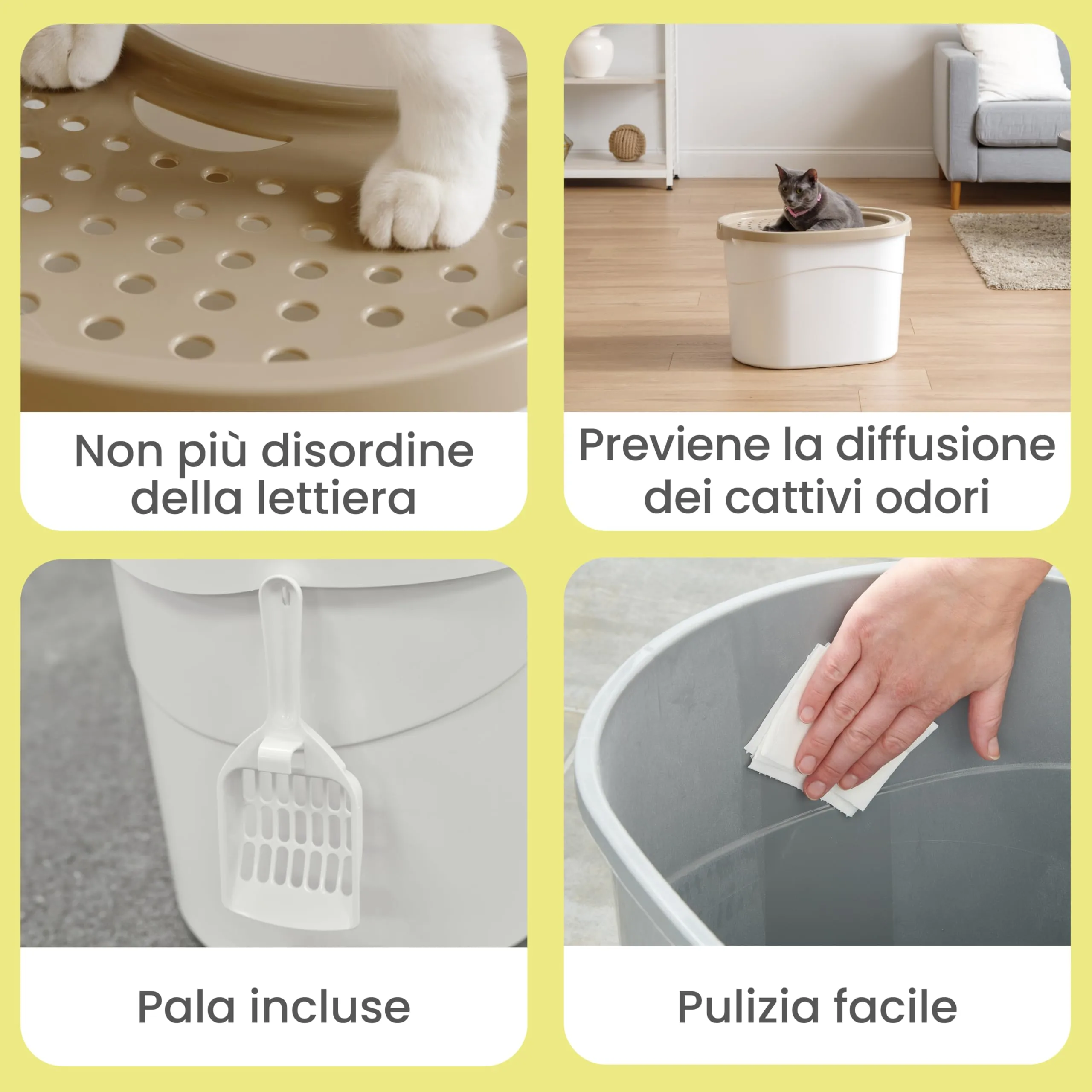 Iris Ohyama Lettiera per Gatti Chiusa con Ingresso Top, Nero/Grigio, TECL-20 - immagine 2