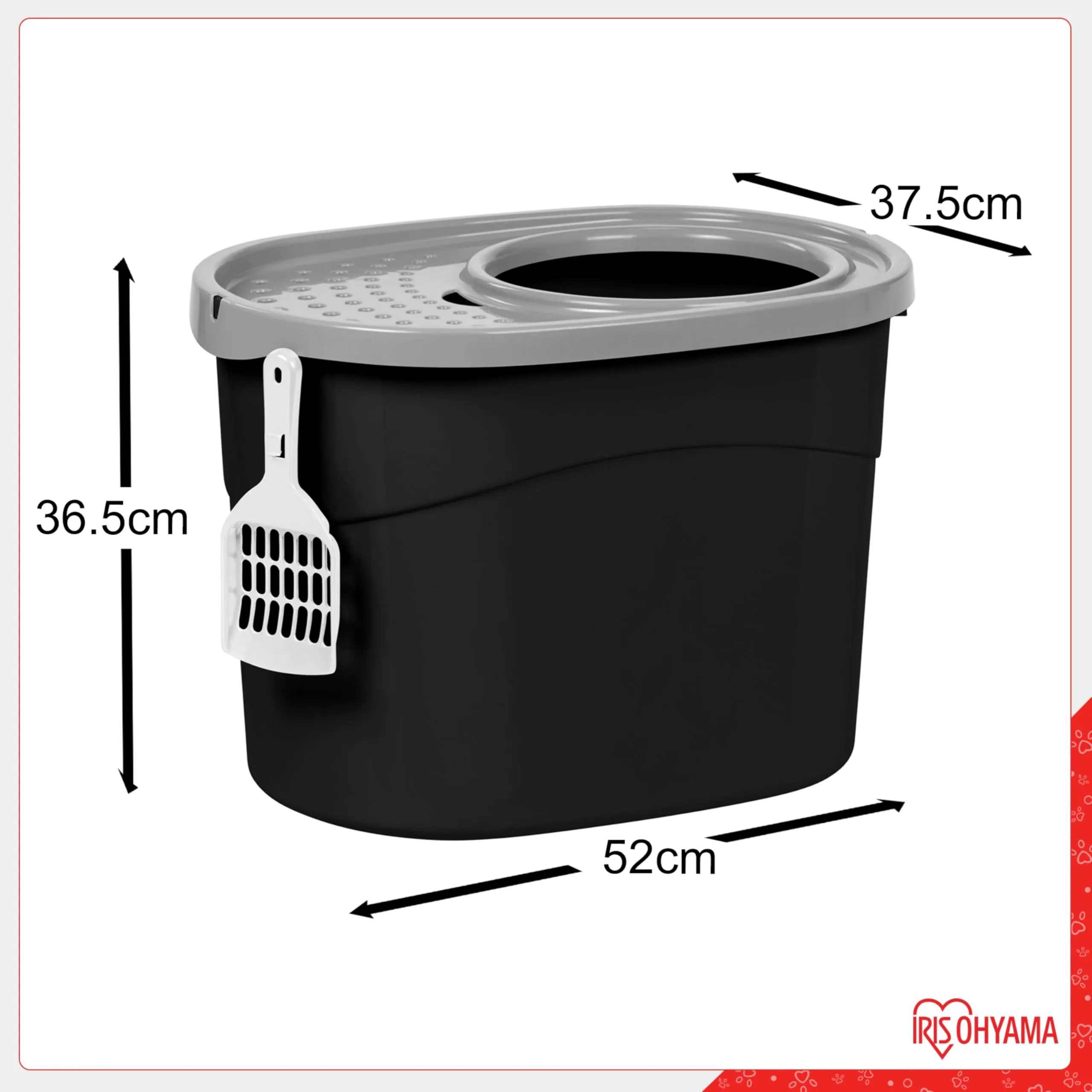 Iris Ohyama Lettiera per Gatti Chiusa con Ingresso Top, Nero/Grigio, TECL-20 - immagine 7