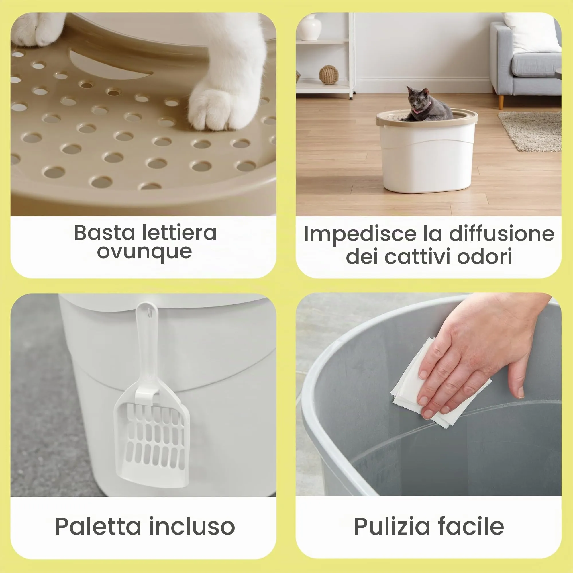 Iris Ohyama Lettiera per Gatti con Ingresso Top e Pala, Beige, TECL-20 - immagine 2
