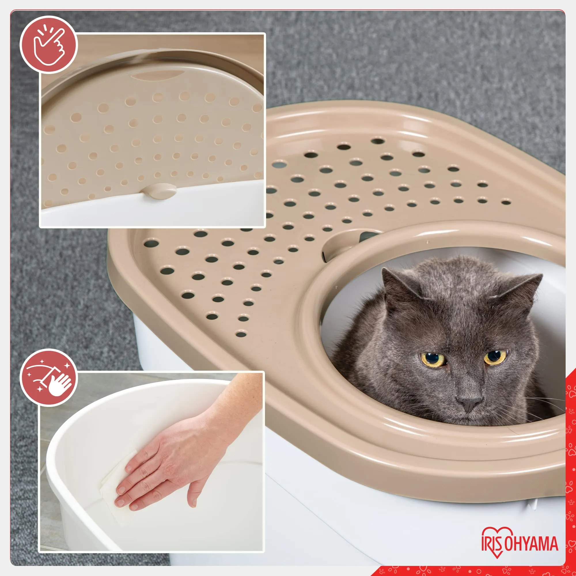 Iris Ohyama Lettiera per Gatti con Ingresso Top e Pala, Beige, TECL-20 - immagine 5